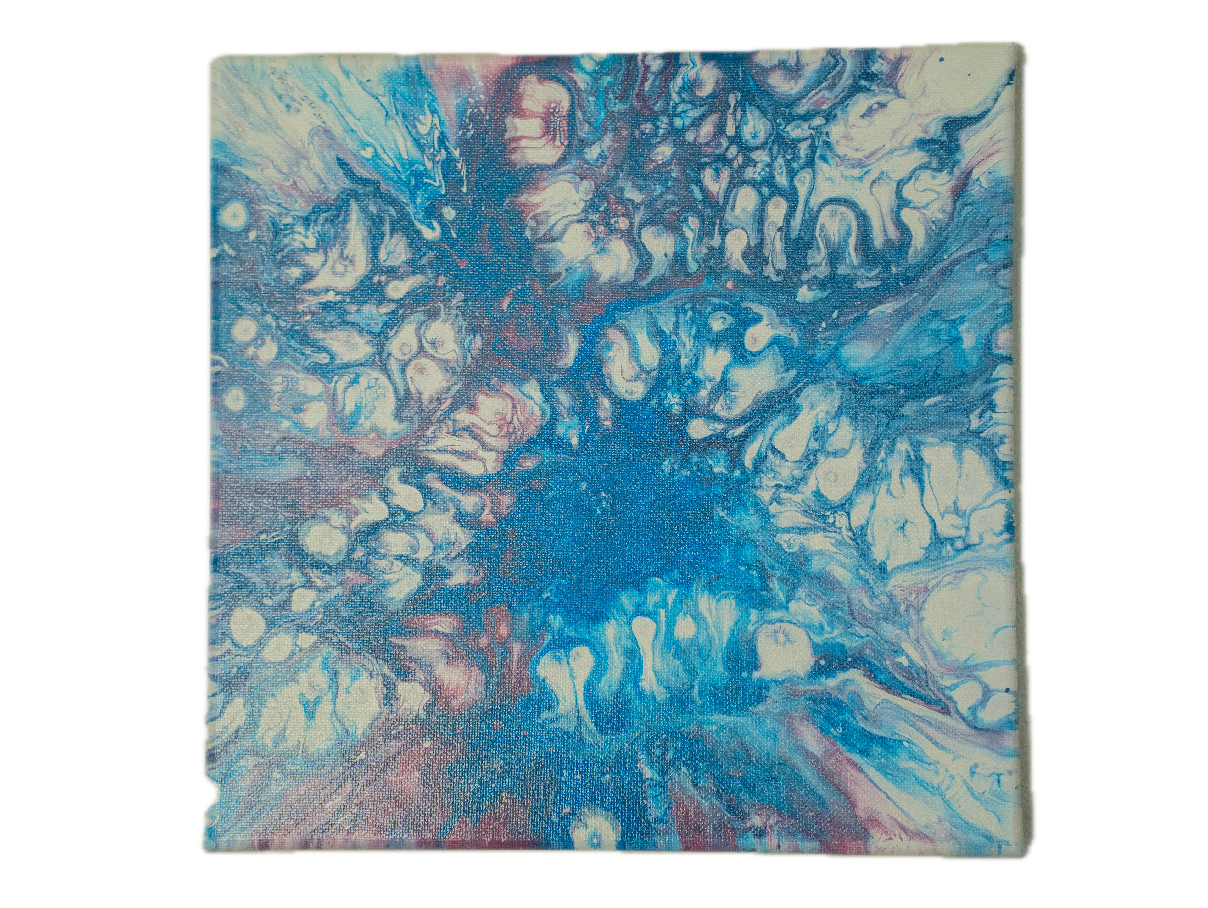 Awakened Shore: Handmade Acrylic Artwork Canvas: 10”x10”