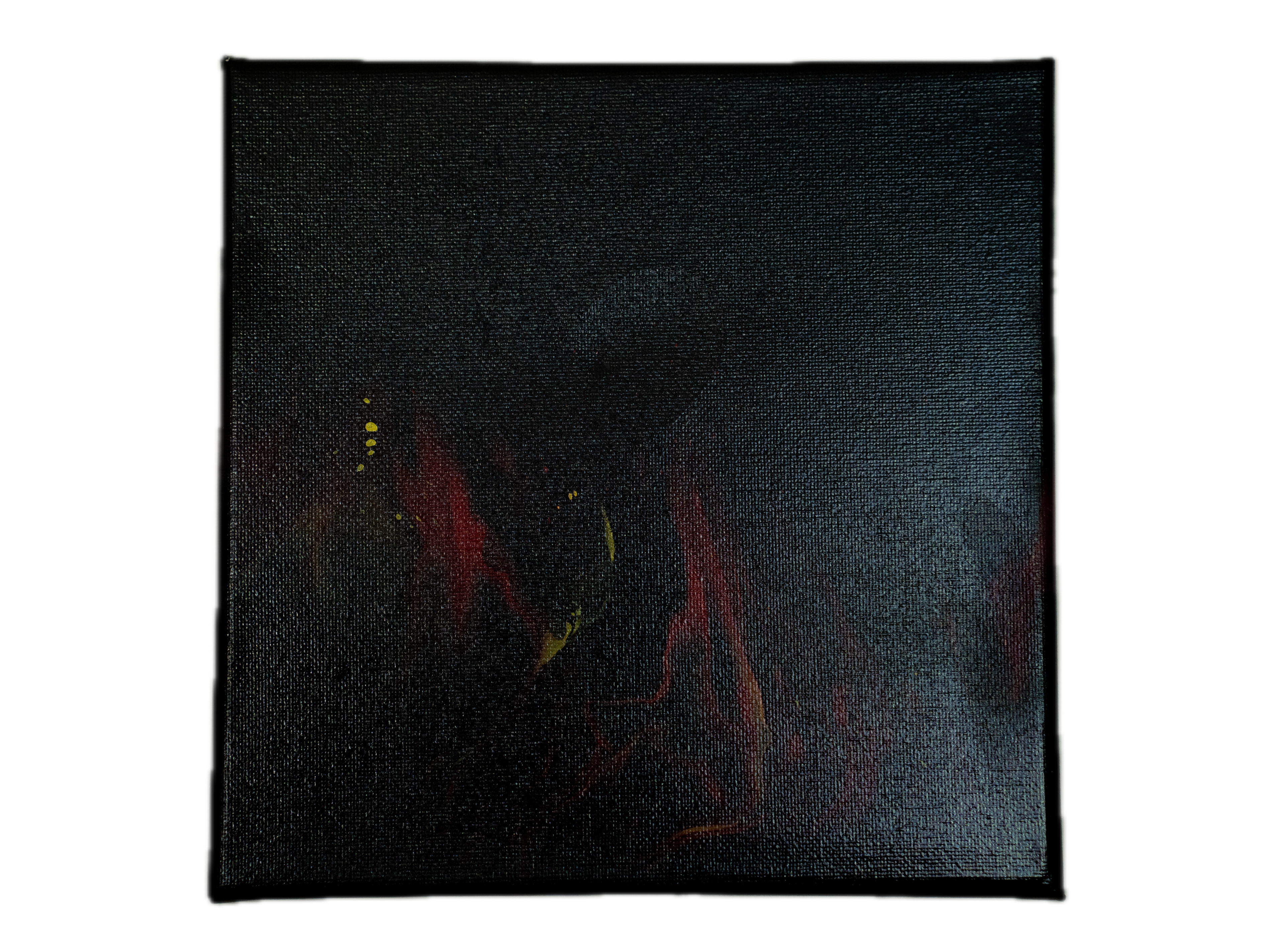 Burning Silence: Handmade Acrylic Artwork Canvas: 8”x8”