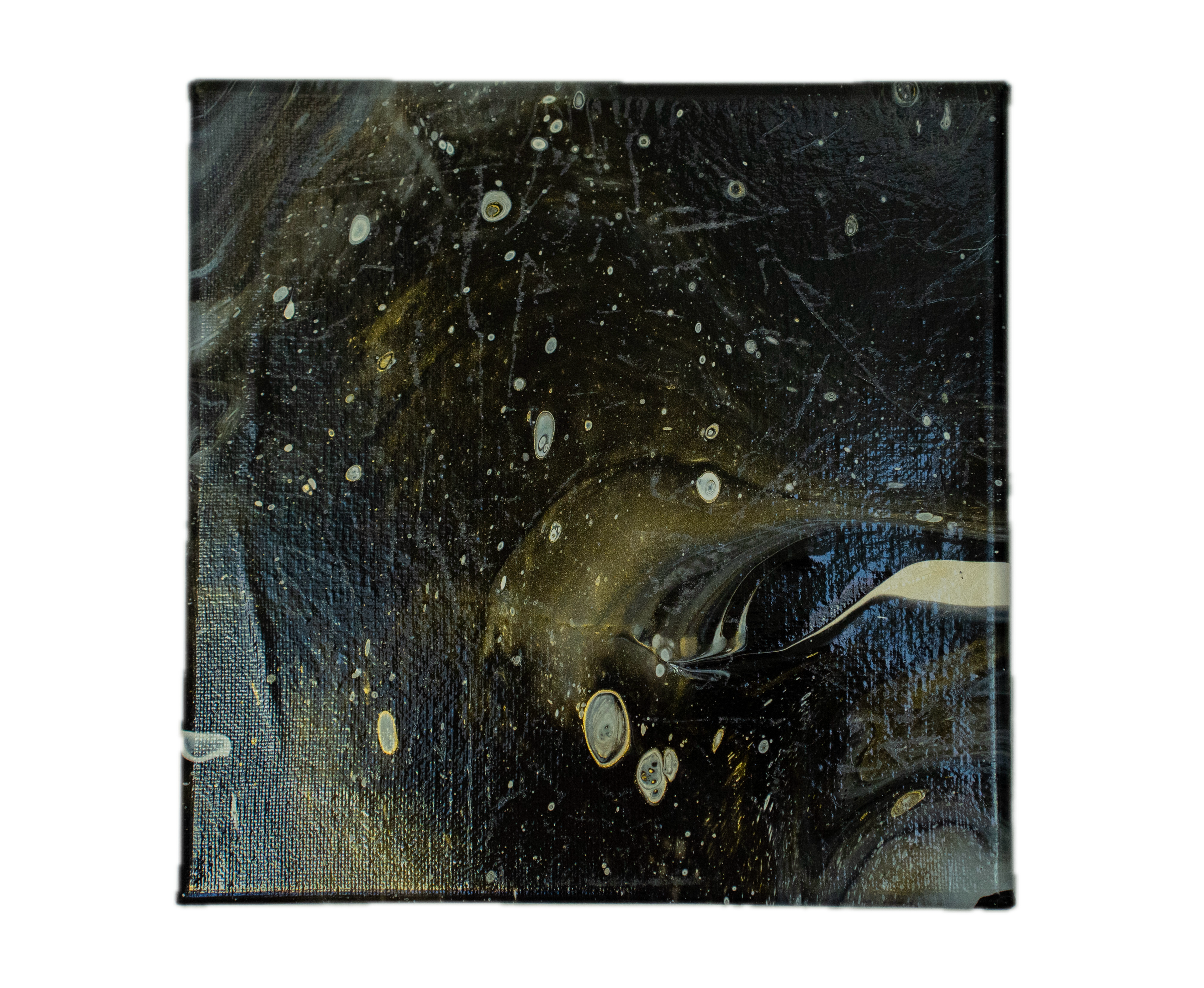Celestial Drift: Handmade Acrylic Artwork Canvas: 8”x8”