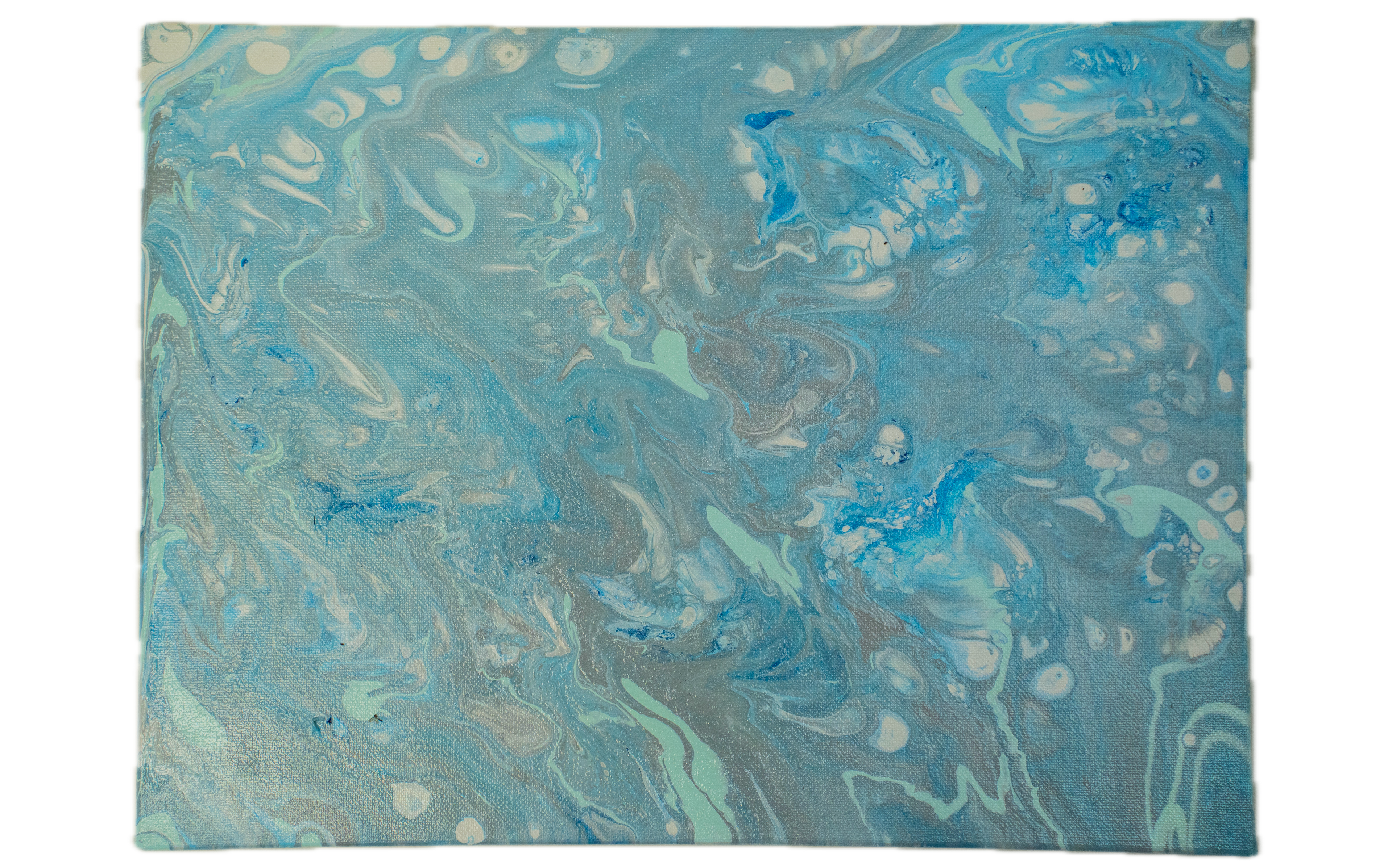 Crystal Currents: Handmade Acrylic Artwork Canvas: 16”x12”