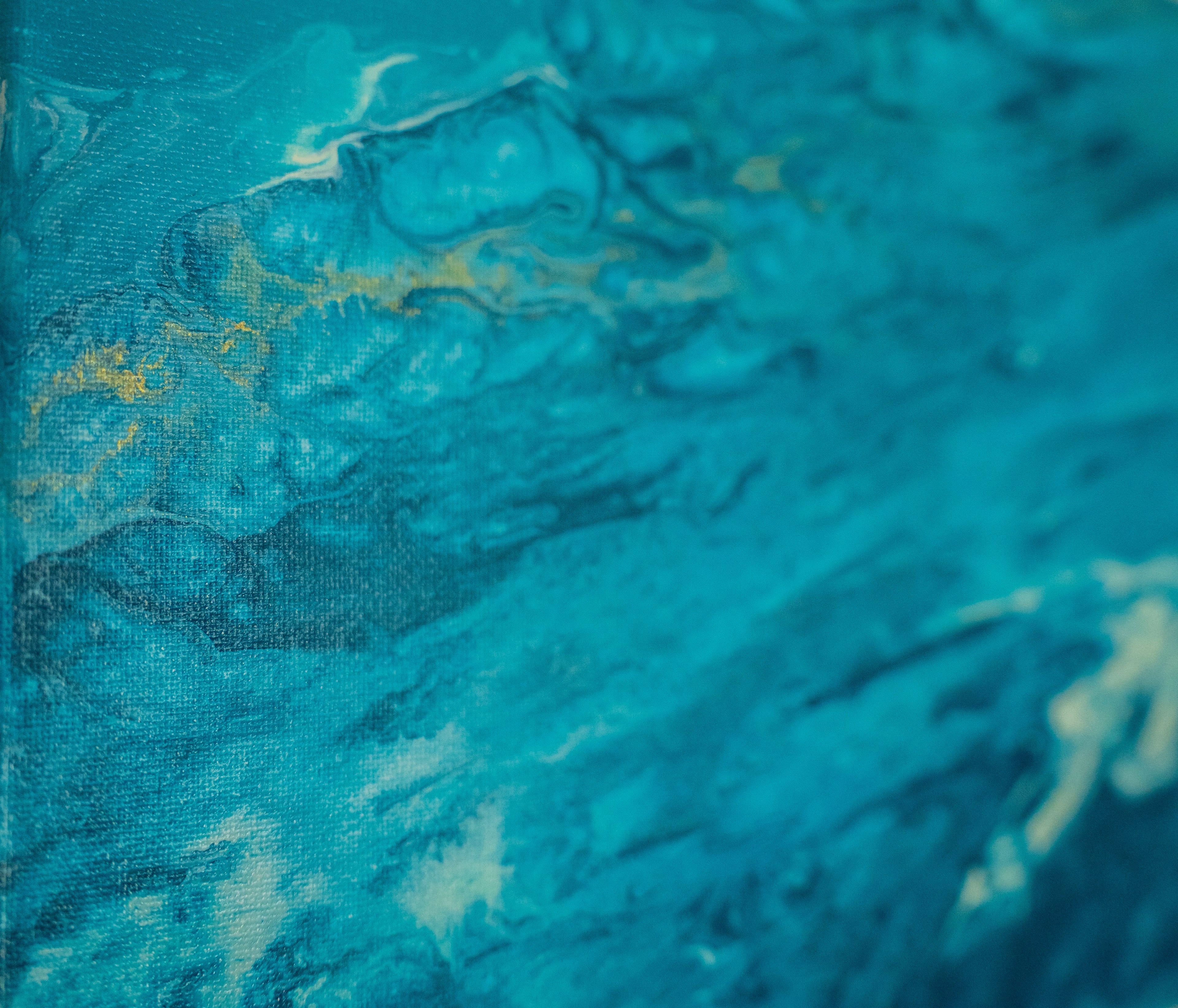 Echoes of the Abyss: Handmade Acrylic Artwork Canvas: 20”x10”