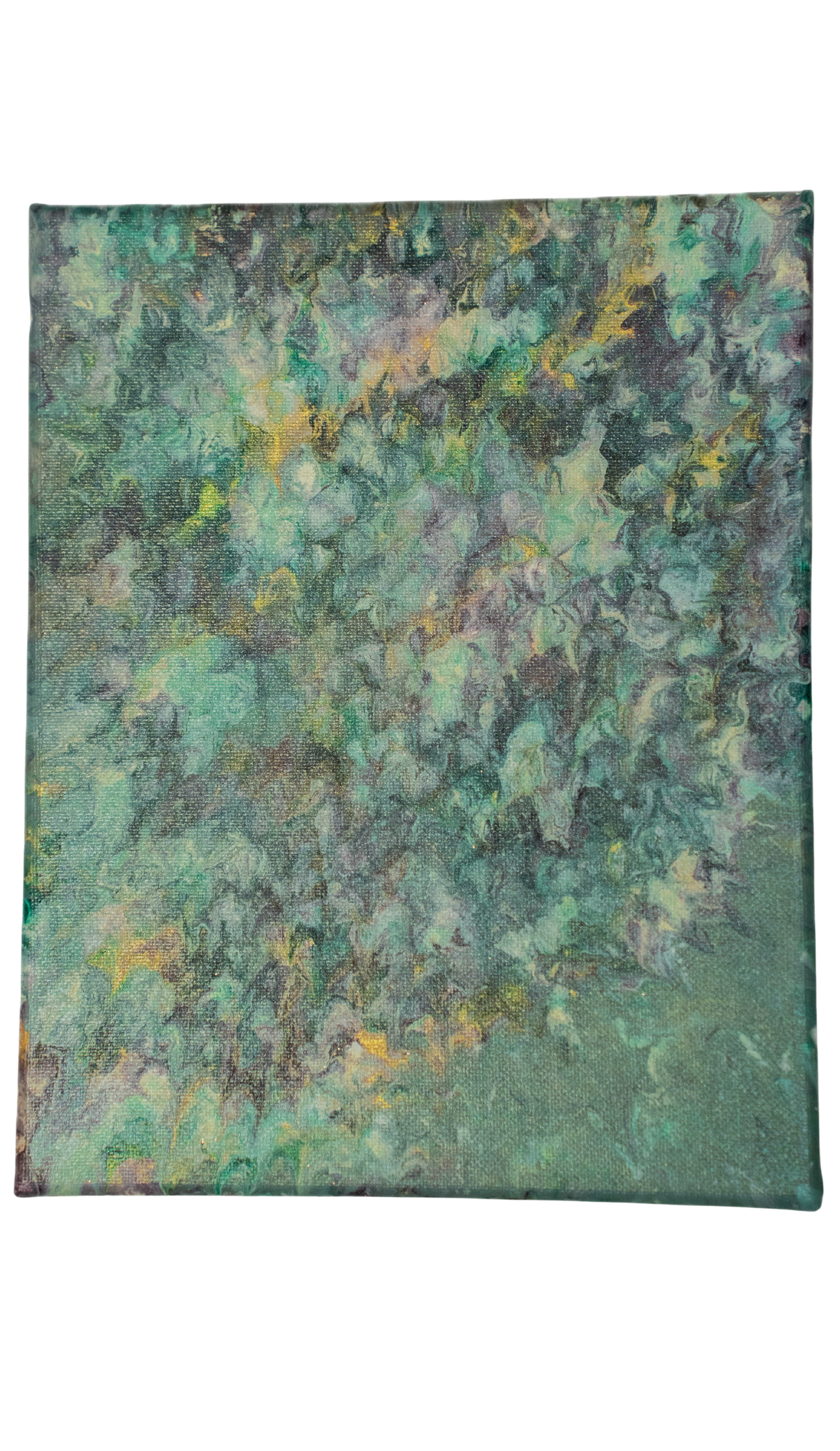 Emerald Muster: Handmade Acrylic Artwork Canvas: 8”x10”