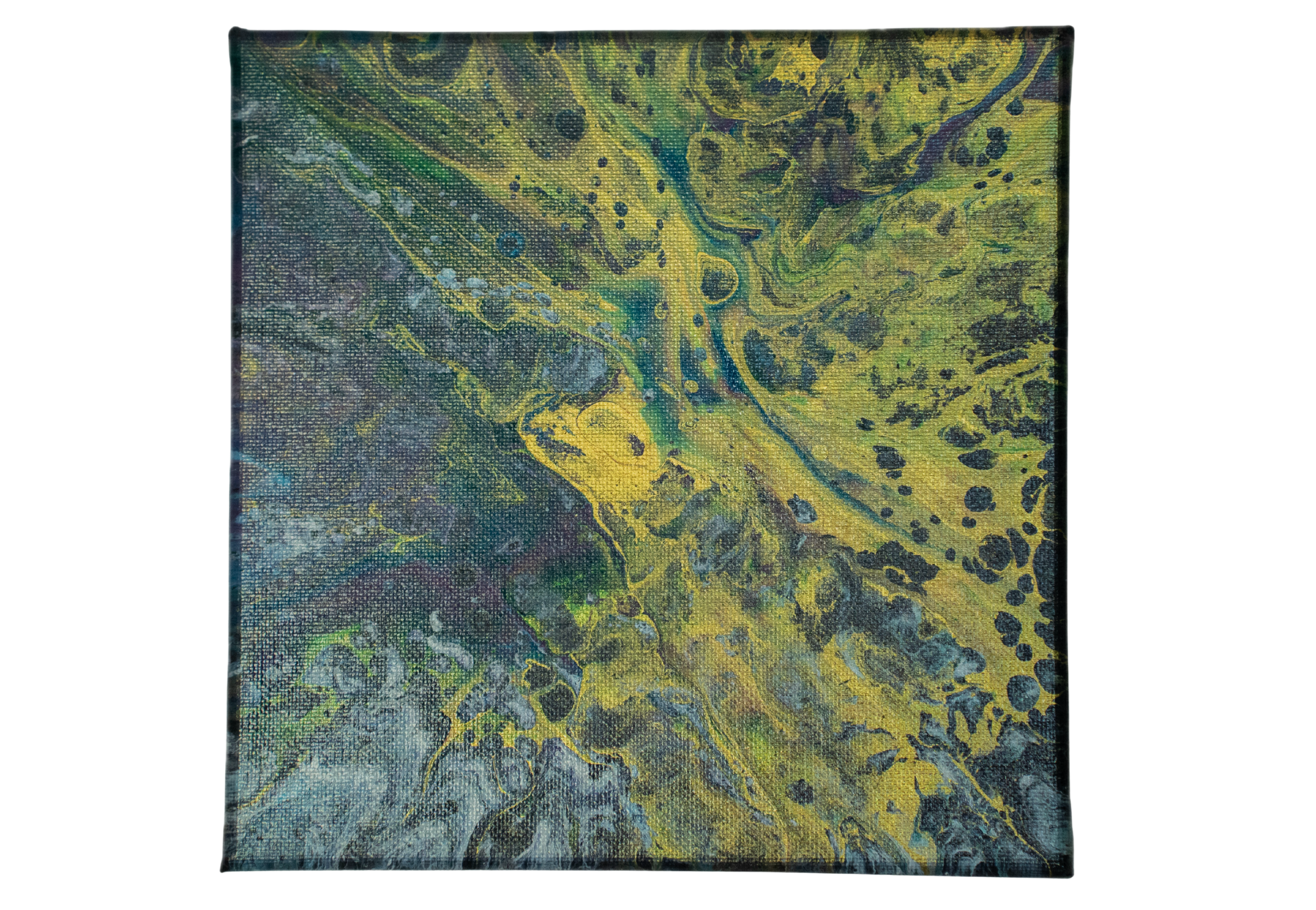 Golden Dragon: Handmade Acrylic Artwork Canvas: 8”x8”