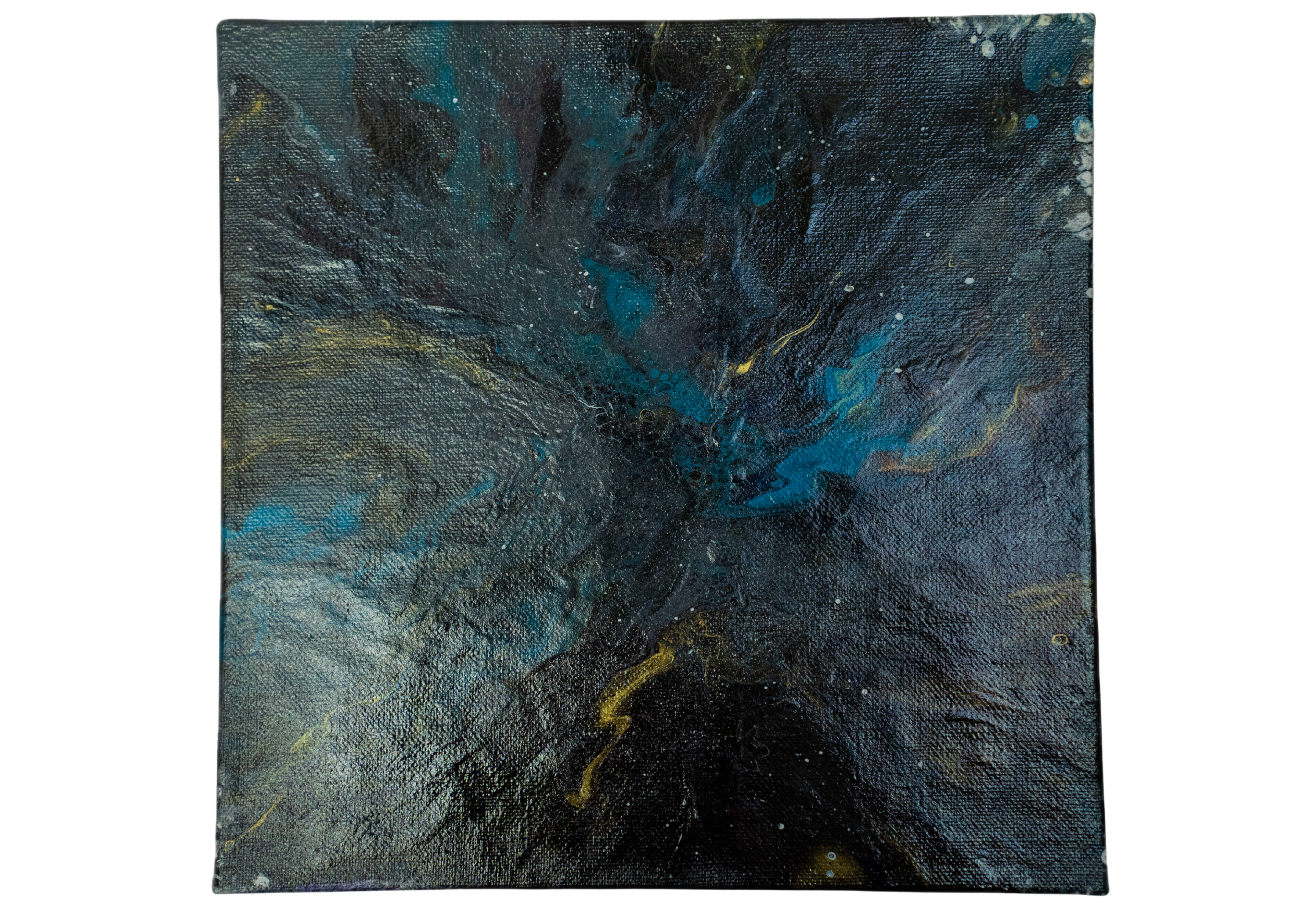 Midnight Depths: Handmade Acrylic Artwork Canvas: 10”x10”