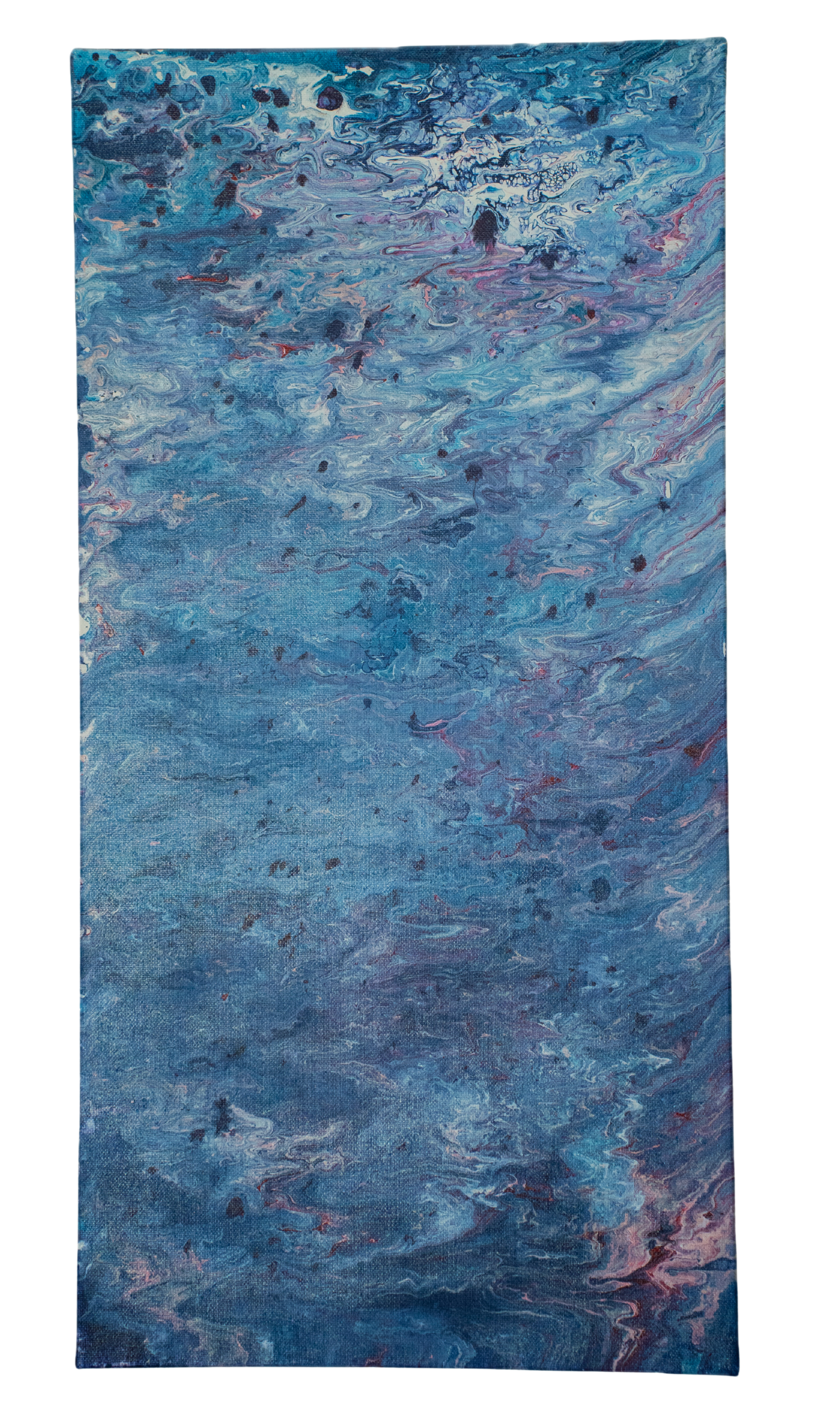 Night Bloom: Handmade Acrylic Artwork Canvas: 24”x12”
