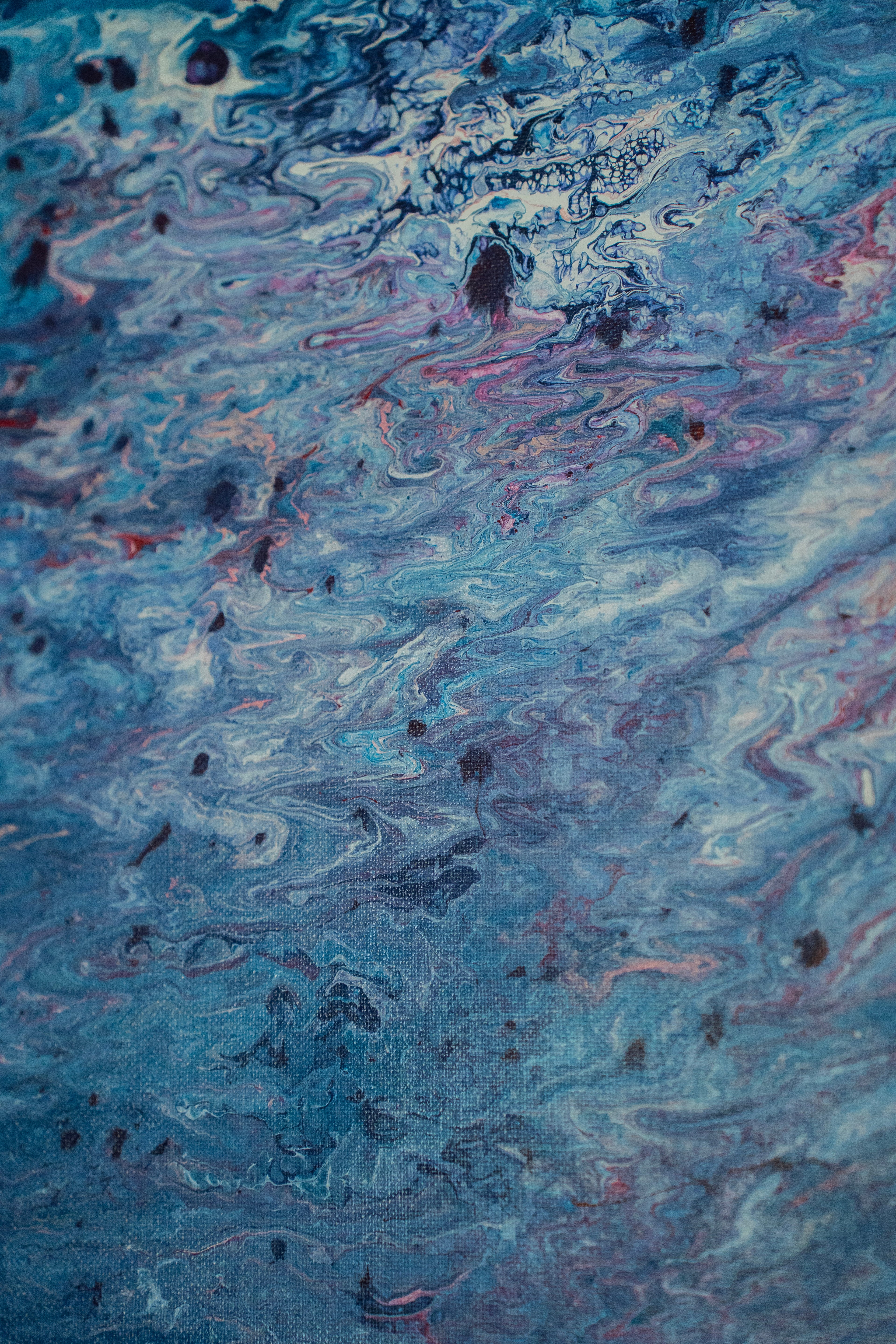 Night Bloom: Handmade Acrylic Artwork Canvas: 24”x12”
