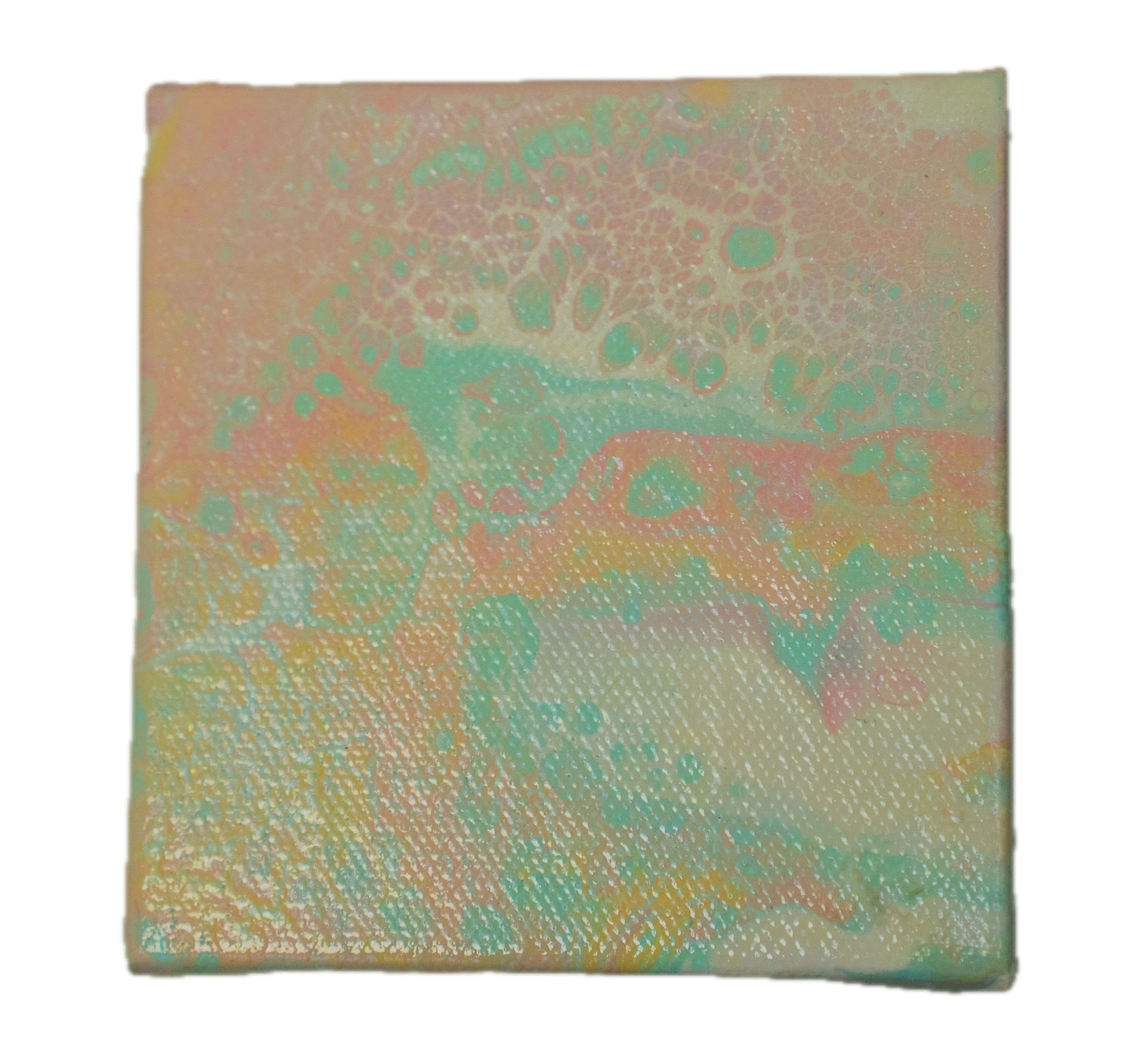 Ocean Pastel: Handmade Acrylic Artwork 4” by 4” Canvas