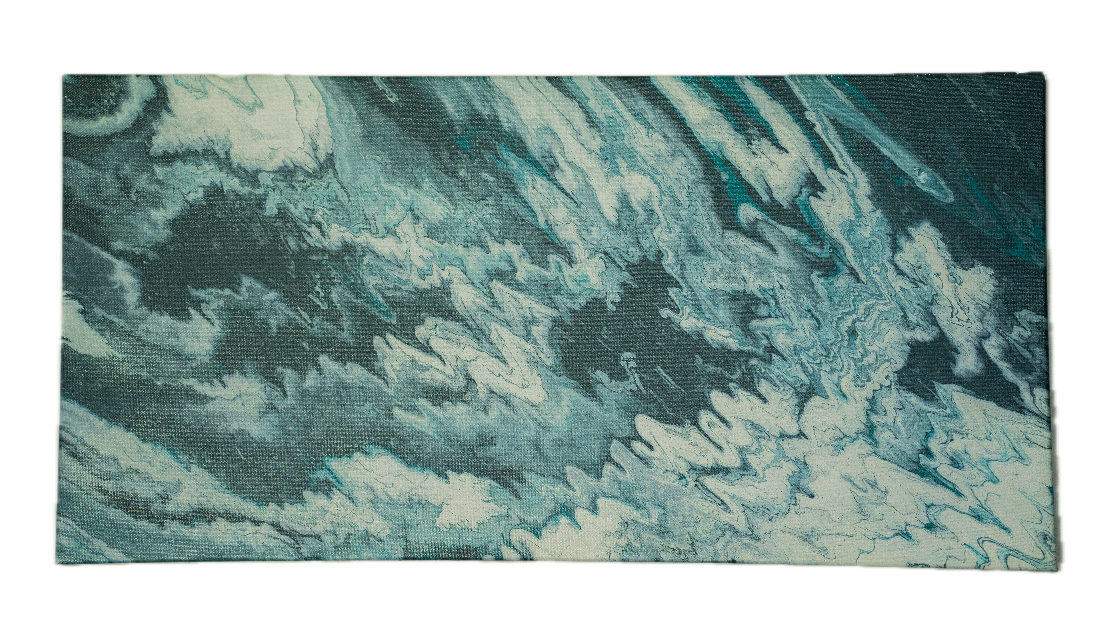 Shadow Current: Handmade Acrylic Artwork Canvas: 24”x12”
