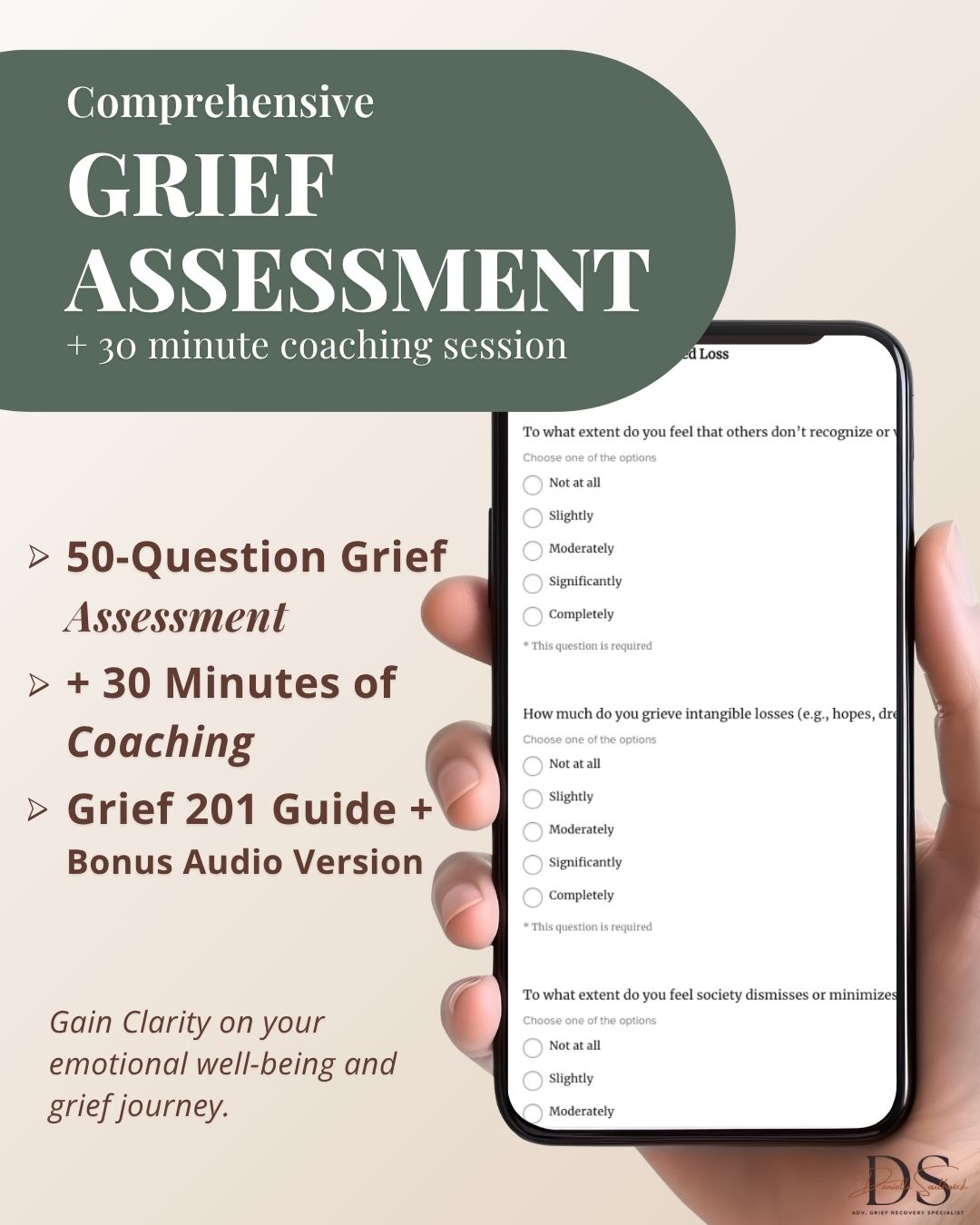 Comprehensive Grief Assessment + 30-Minute Coaching Session