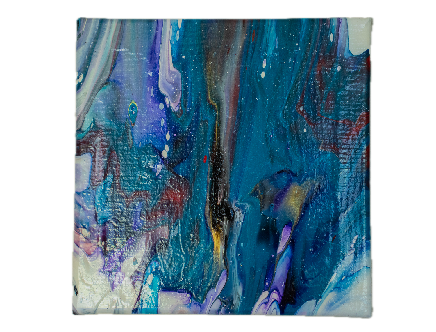 Aurora Tide: Handmade Acrylic Artwork Canvas: 8”x8”