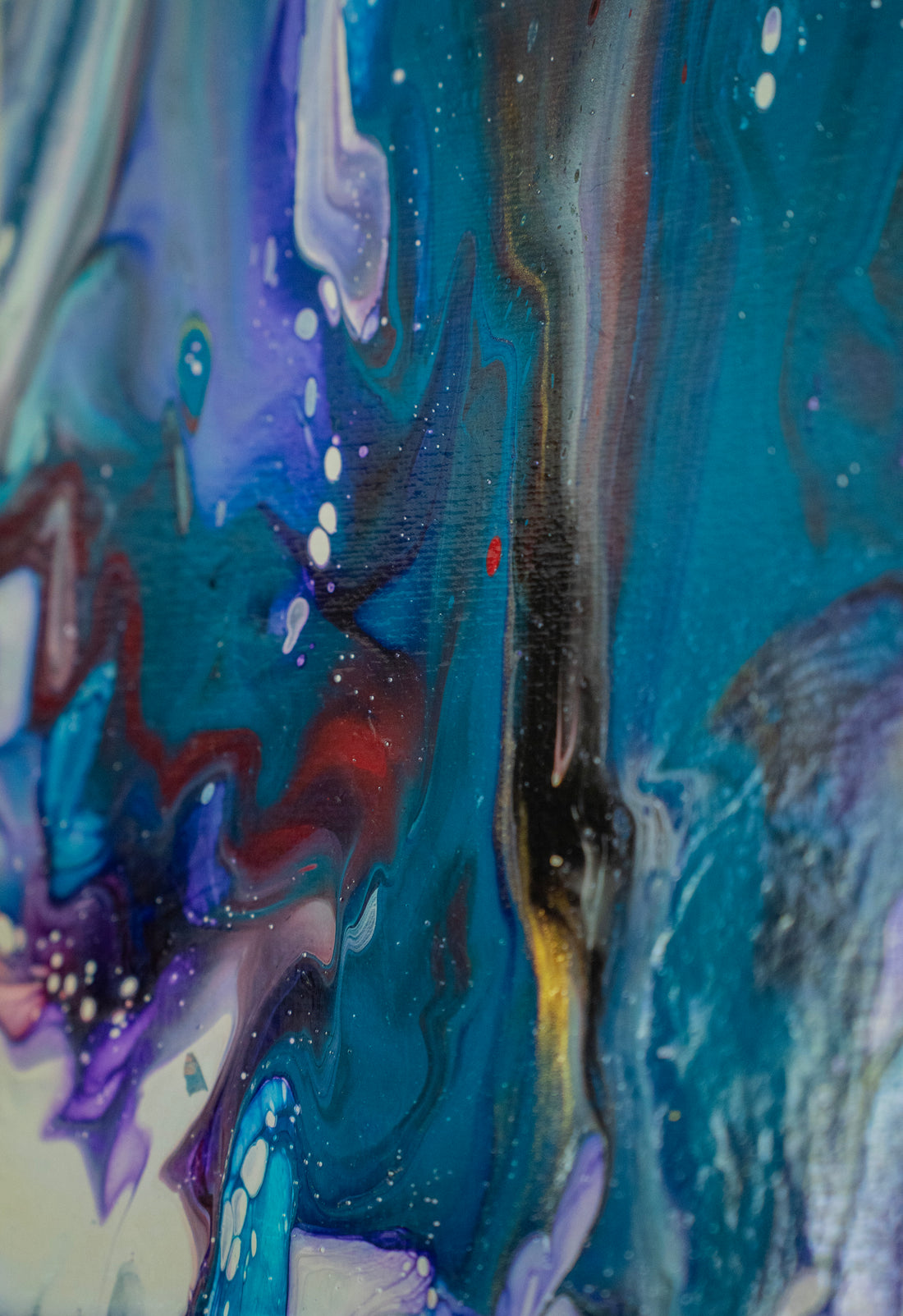 Aurora Tide: Handmade Acrylic Artwork Canvas: 8”x8”