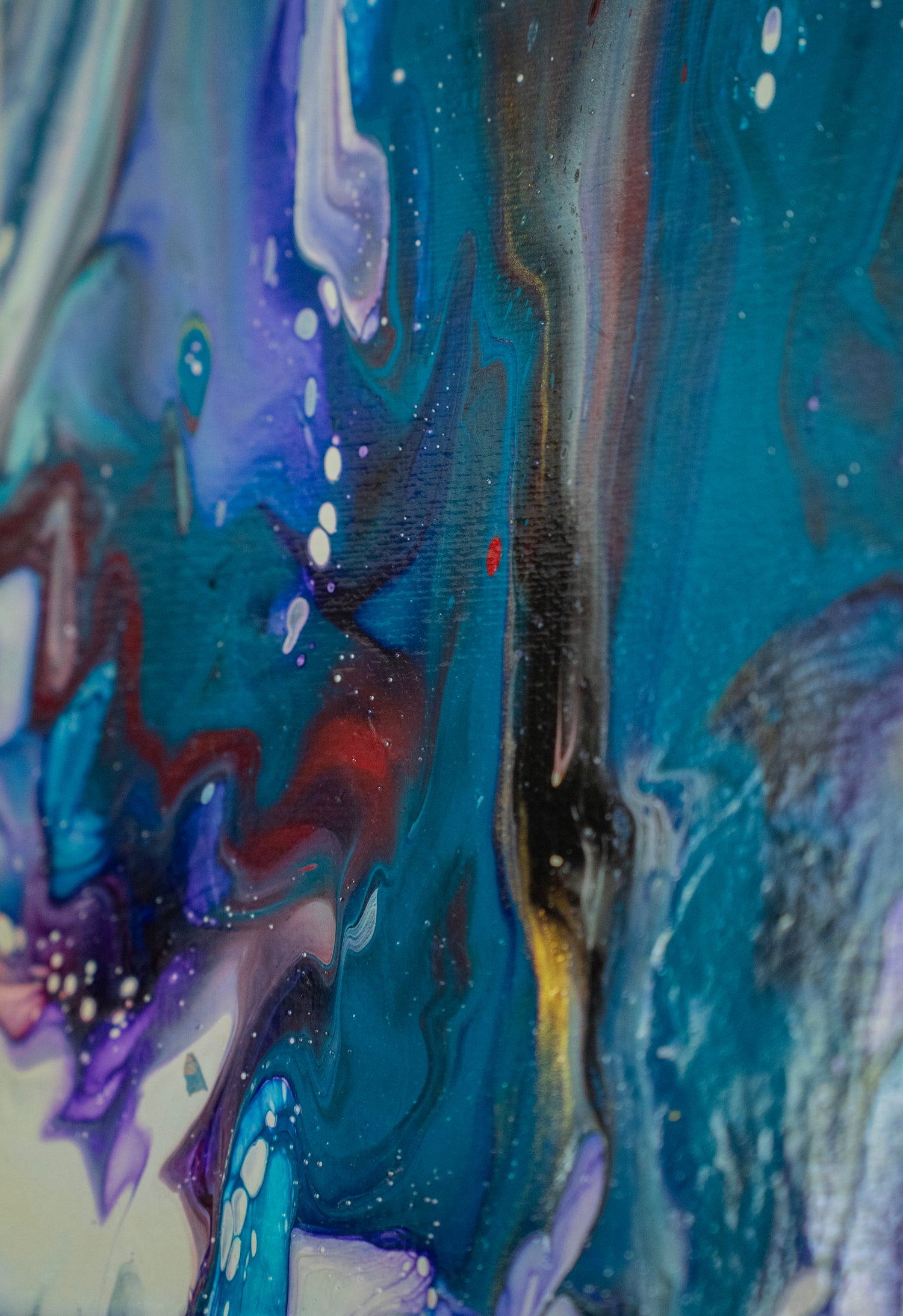 Aurora Tide: Handmade Acrylic Artwork Canvas: 8”x8”