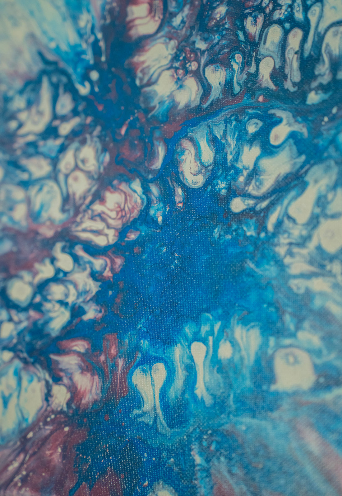 Awakened Shore: Handmade Acrylic Artwork  Canvas: 10”x10”