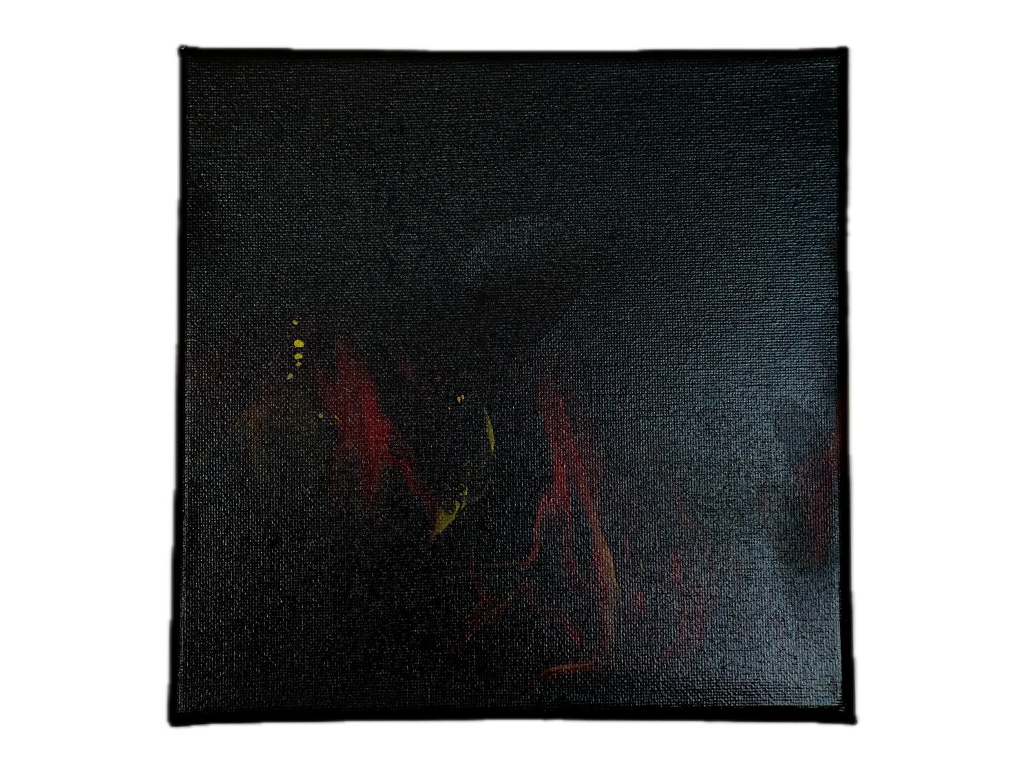 Burning Silence: Handmade Acrylic Artwork  Canvas: 8”x8”