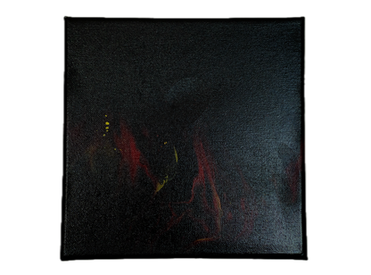 Burning Silence: Handmade Acrylic Artwork  Canvas: 8”x8”