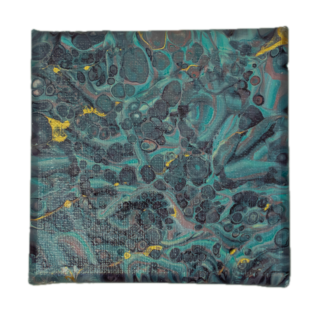 Celestial Forest: Handmade Acrylic Artwork  Canvas: 5”x5”