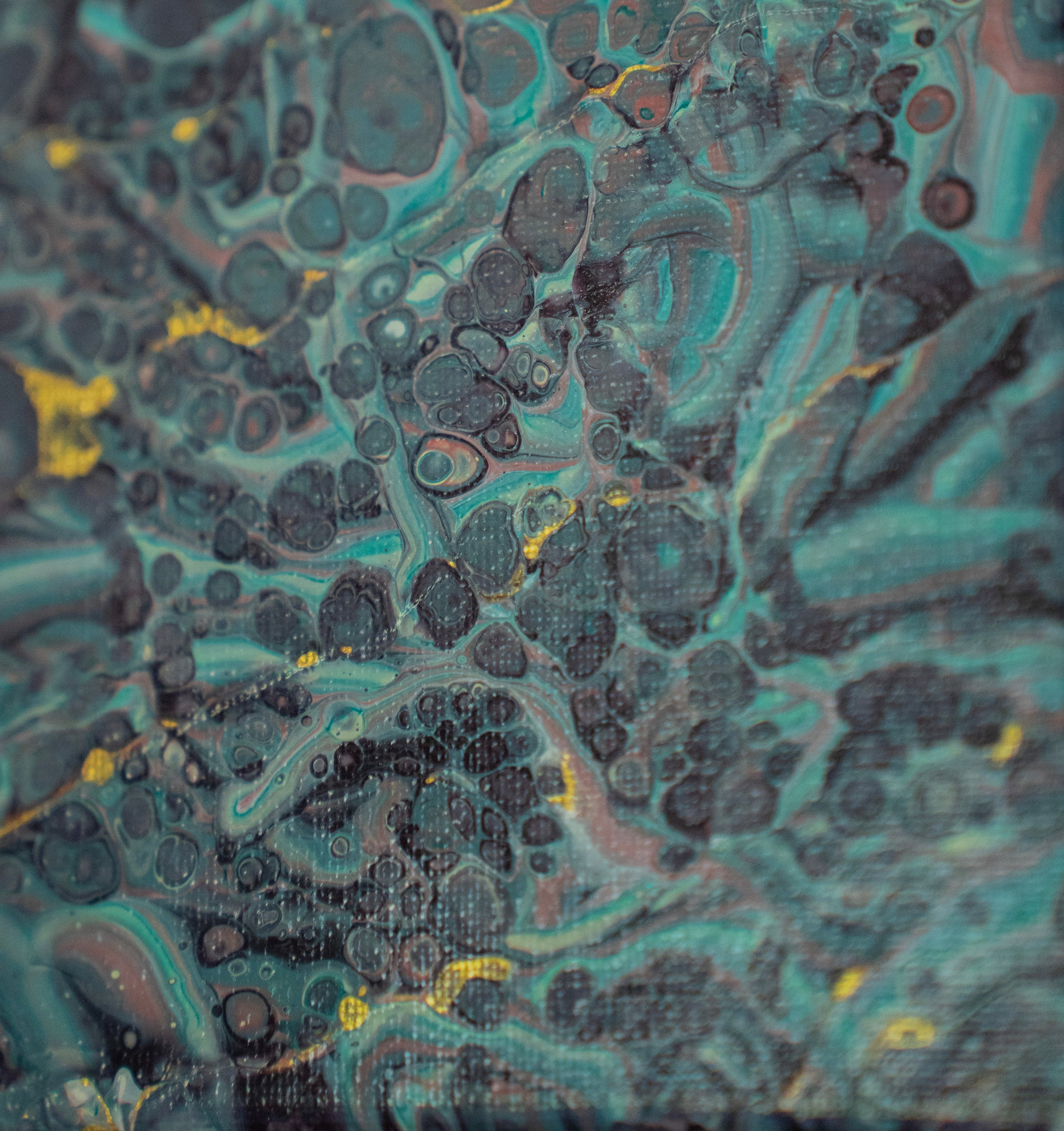 Celestial Forest: Handmade Acrylic Artwork  Canvas: 5”x5”
