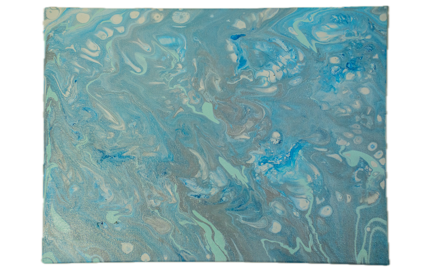Crystal Currents: Handmade Acrylic Artwork  Canvas: 16”x12”