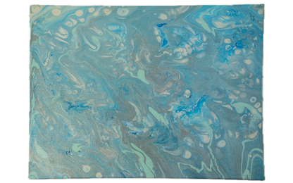 Crystal Currents: Handmade Acrylic Artwork  Canvas: 16”x12”