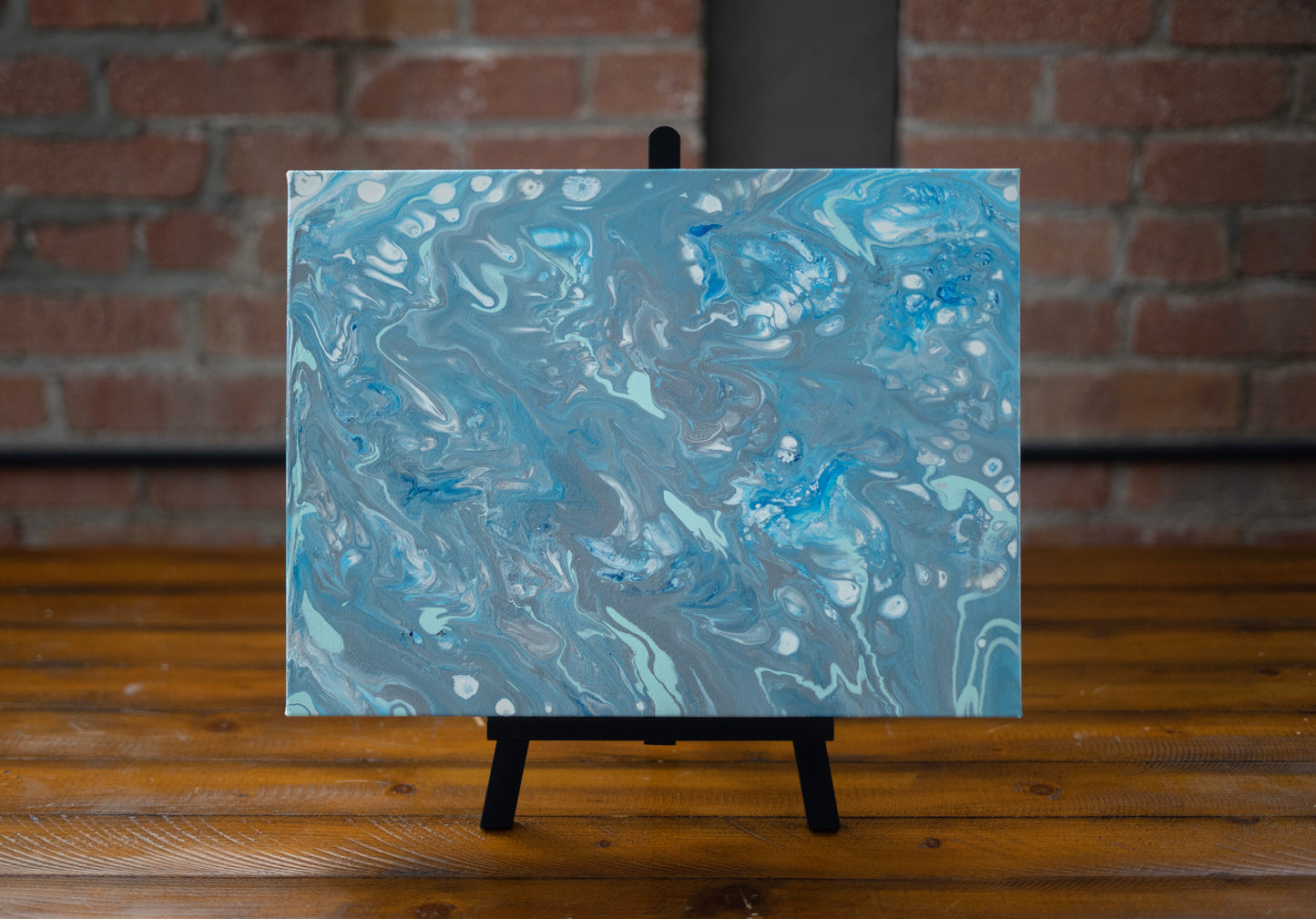 Crystal Currents: Hand Made Acrylic Artwork 12” by 16” Canvas