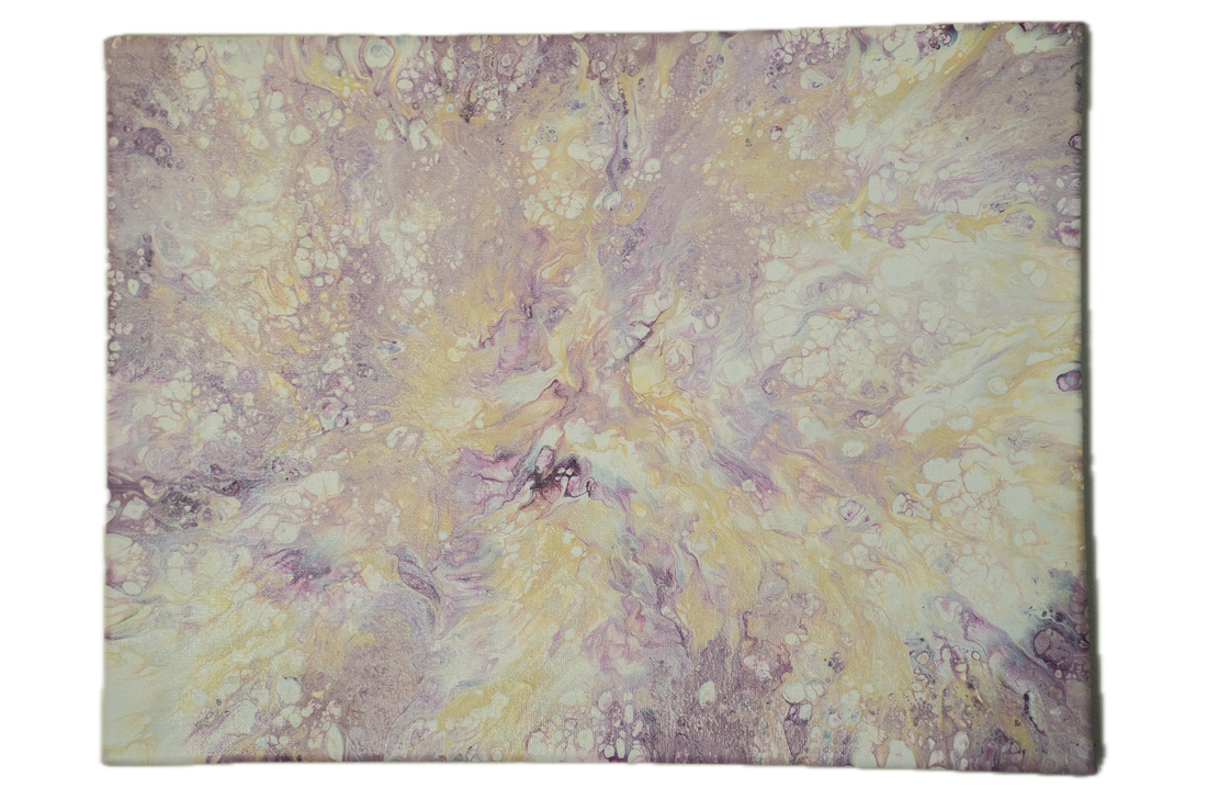 Echo Blue: Handmade Acrylic Artwork  Canvas: 16”x12”