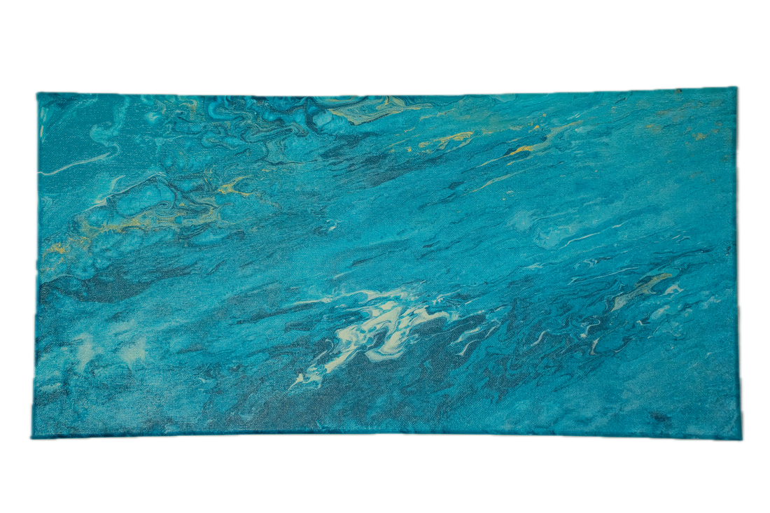 Echoes of the Abyss: Handmade Acrylic Artwork  Canvas: 20”x10”