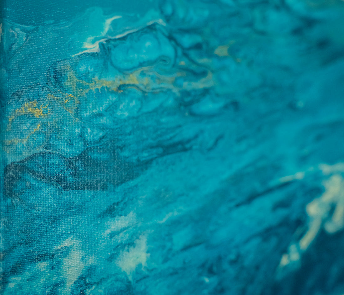 Echoes of the Abyss: Handmade Acrylic Artwork  Canvas: 20”x10”
