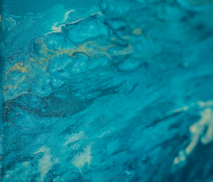 Echoes of the Abyss: Handmade Acrylic Artwork  Canvas: 20”x10”