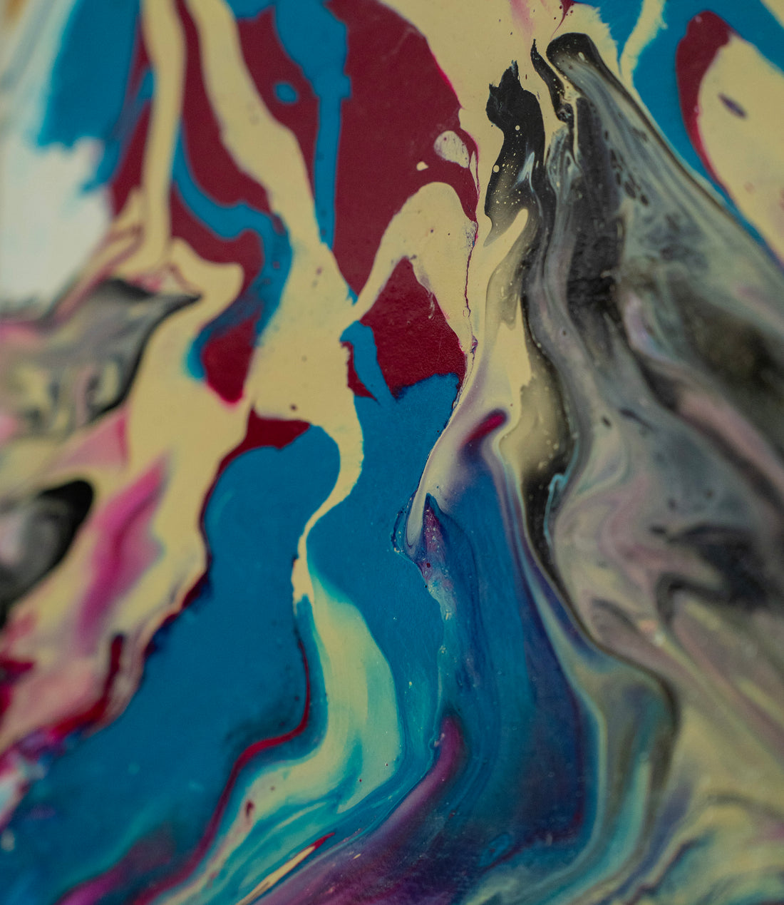 Electric Rhythm: Handmade Acrylic Artwork  Canvas: 8”x8”