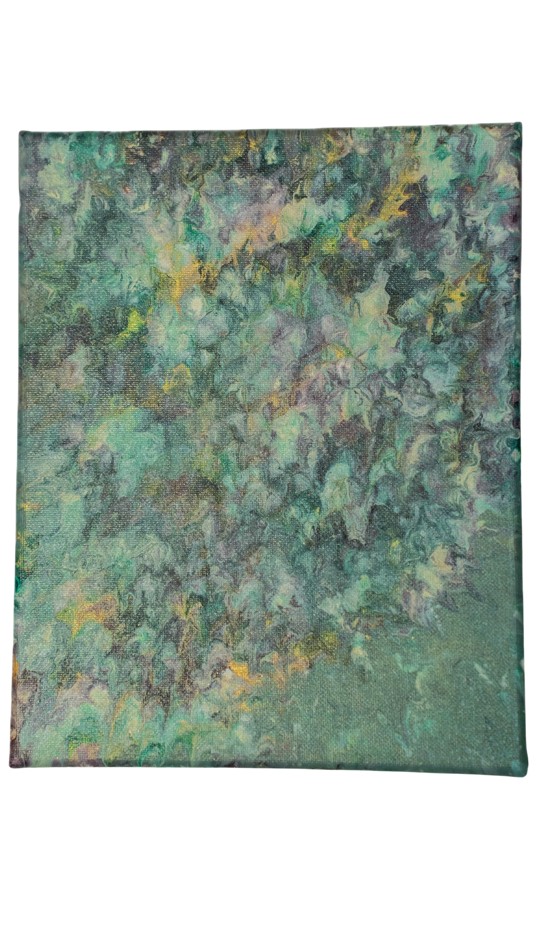 Emerald Muster: Handmade Acrylic Artwork Canvas: 8”x10”