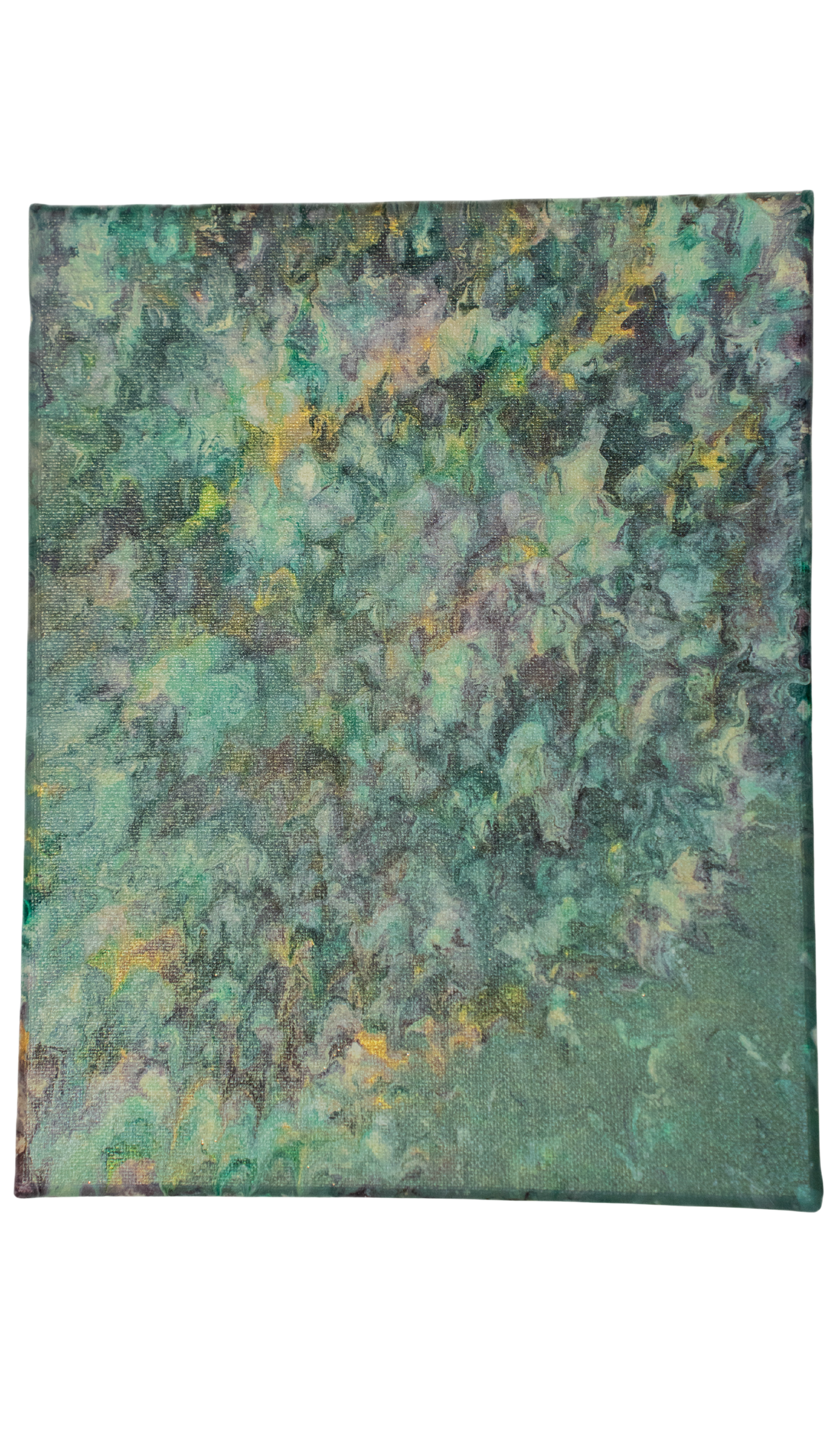 Emerald Muster: Handmade Acrylic Artwork Canvas: 8”x10”