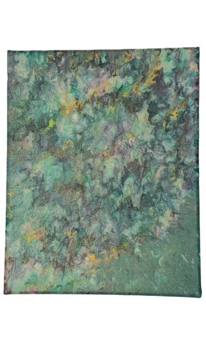 Emerald Muster: Handmade Acrylic Artwork Canvas: 8”x10”