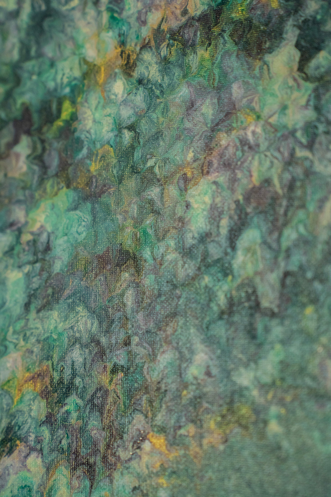 Emerald Muster: Handmade Acrylic Artwork Canvas: 8”x10”