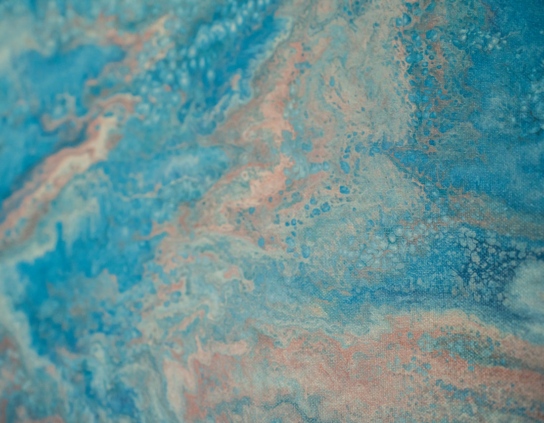 Erosion: Handmade Acrylic Artwork  Canvas: 24”x12”