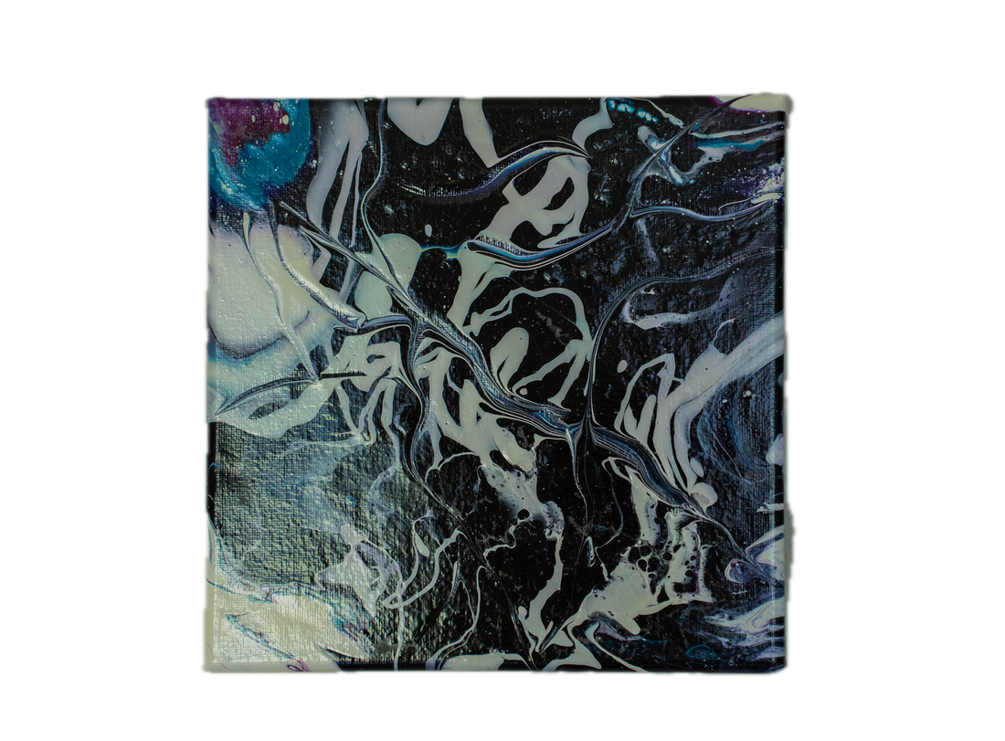 Ethereal Entanglement: Handmade Acrylic Artwork Canvas: 8”x8”