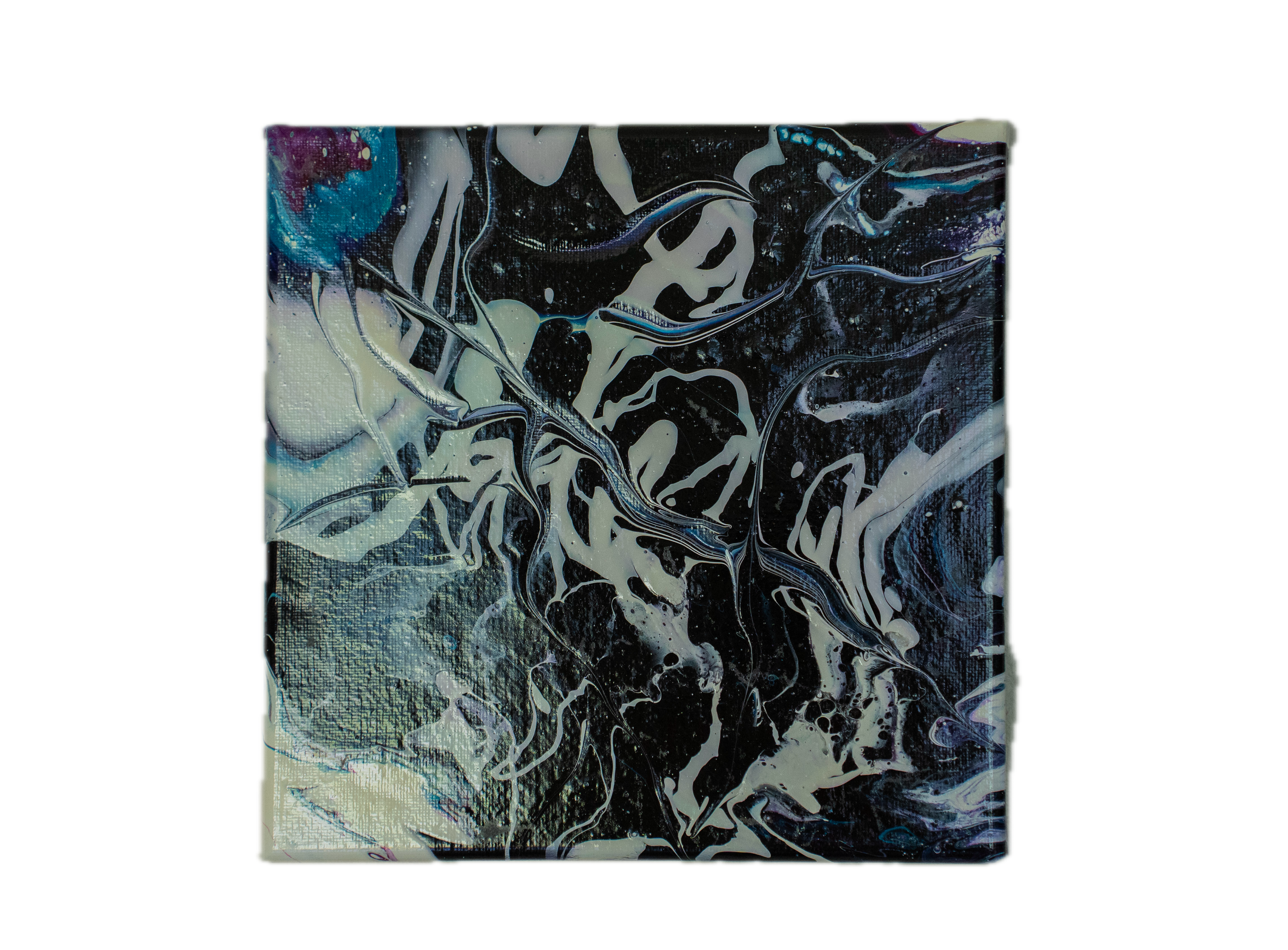 Ethereal Entanglement: Handmade Acrylic Artwork Canvas: 8”x8”