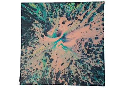 Fervent Bloom: Handmade Acrylic Artwork  Canvas: 10”x10”