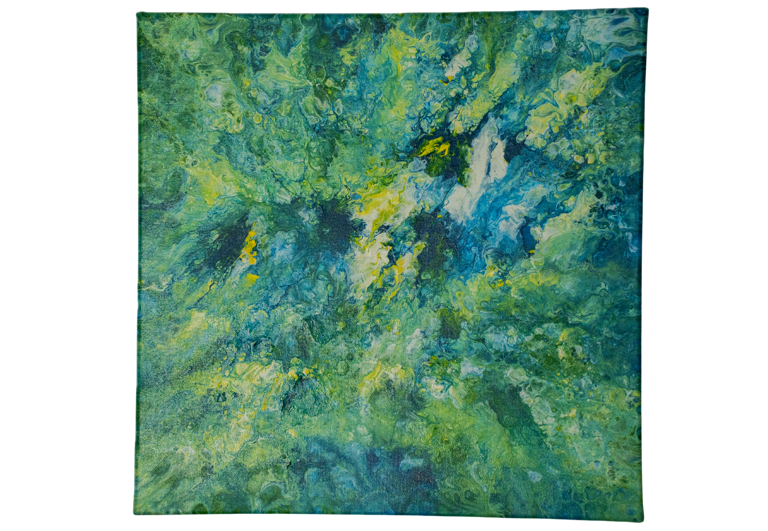 Fish Dream: Handmade Acrylic Artwork  Canvas: 14”x14”