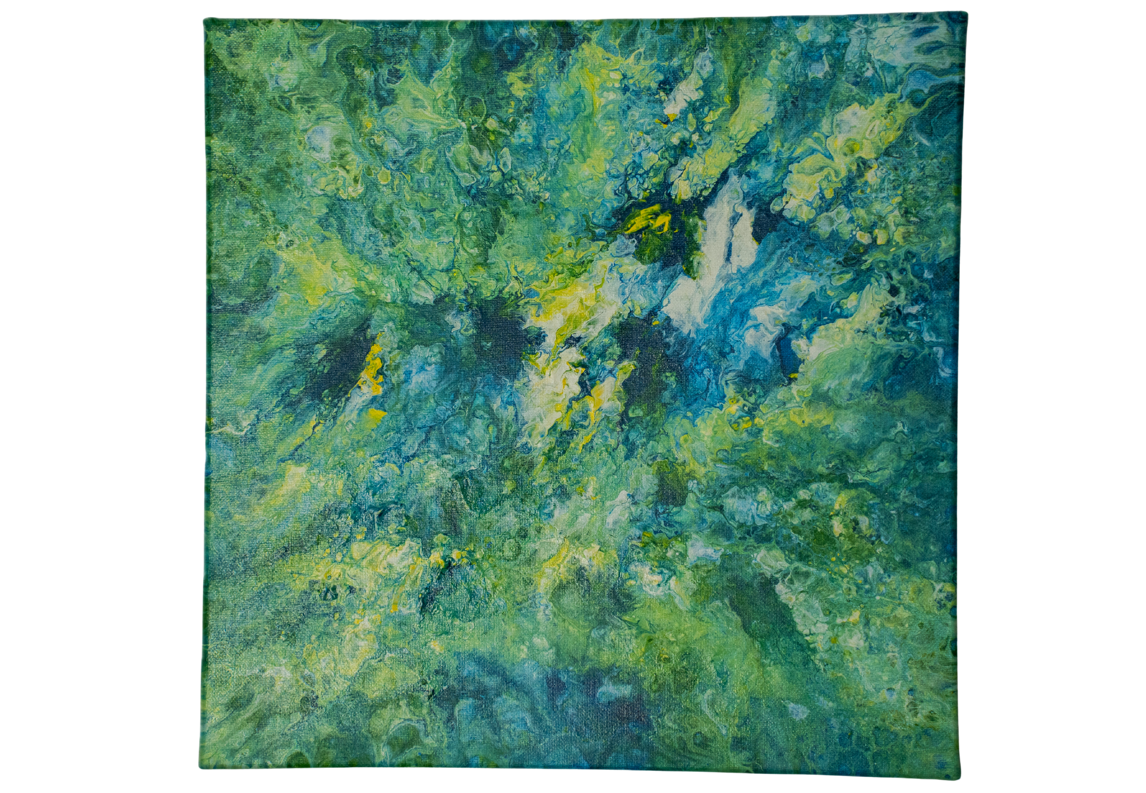 Fish Dream: Handmade Acrylic Artwork  Canvas: 14”x14”
