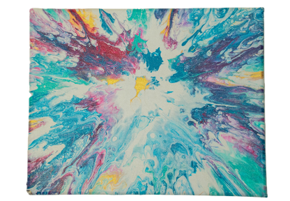 Flare Up: Handmade Acrylic Artwork  Canvas: 10”x8”