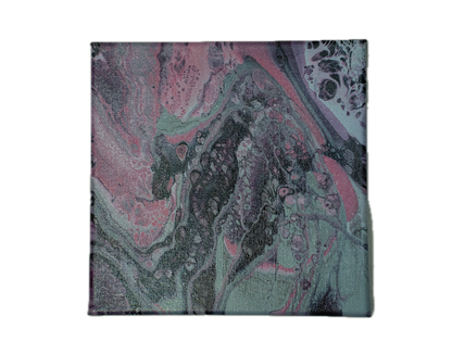 Fractured Bloom II: Handmade Acrylic Artwork  Canvas: 8”x8”
