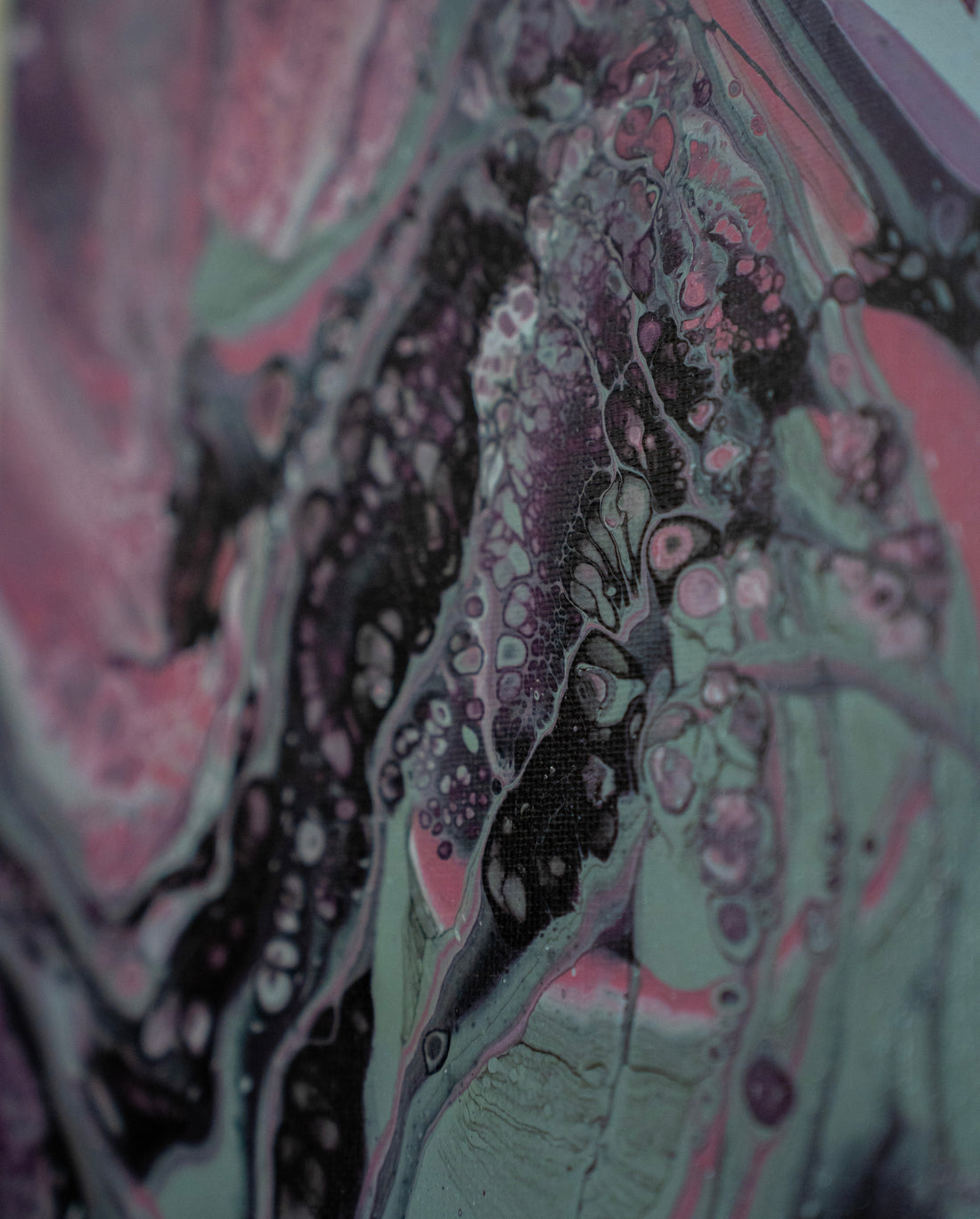 Fractured Bloom II: Handmade Acrylic Artwork  Canvas: 8”x8”