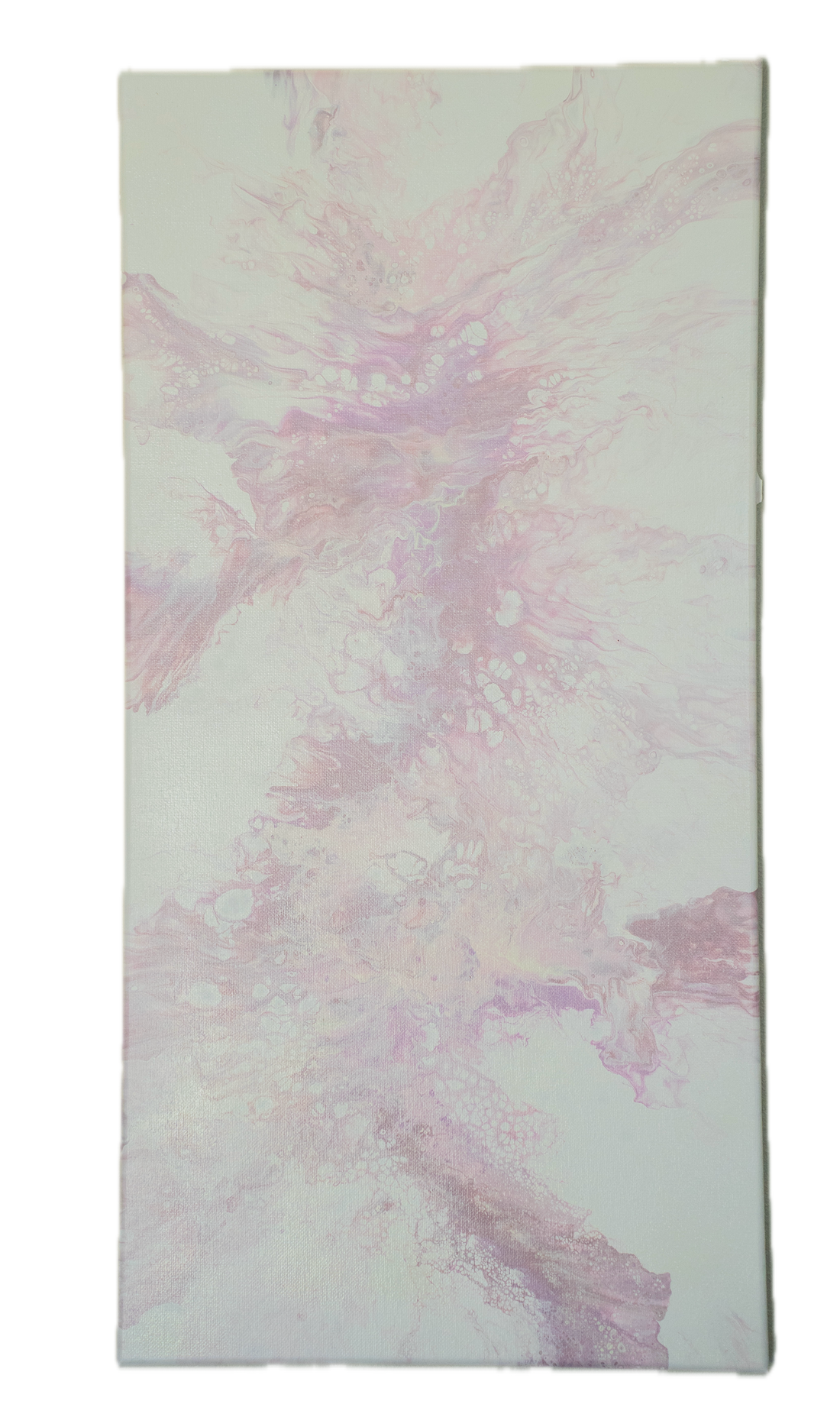 Frosted Whispers: Handmade Acrylic Artwork  Canvas: 24”x12”