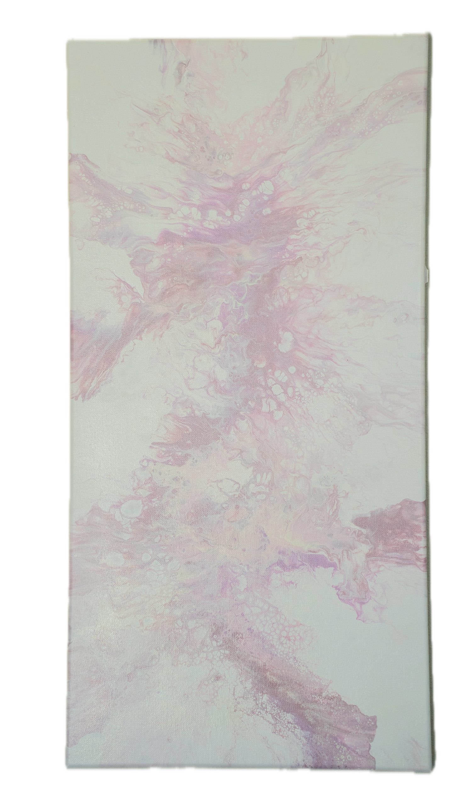 Frosted Whispers: Handmade Acrylic Artwork  Canvas: 24”x12”