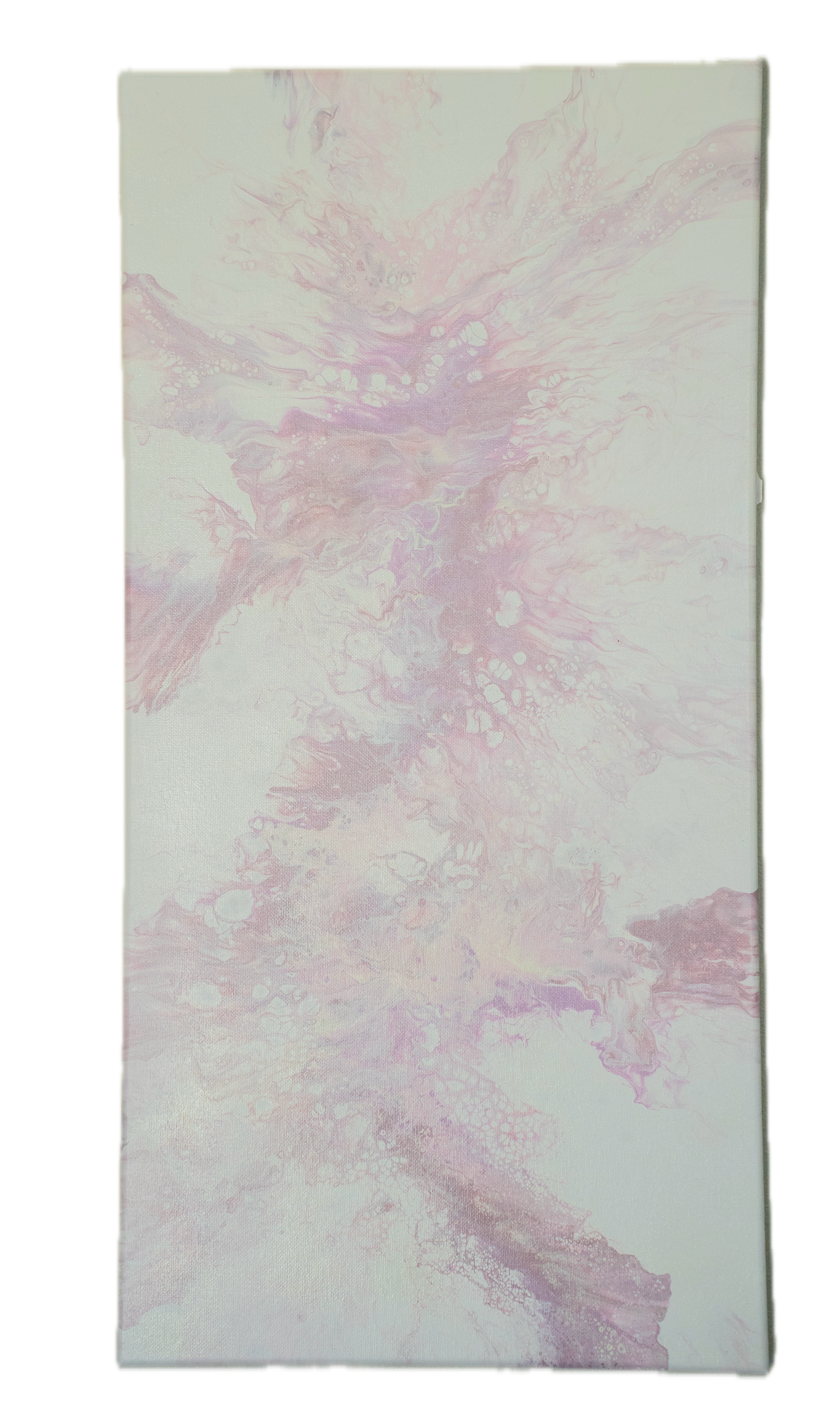 Frosted Whispers: Handmade Acrylic Artwork  Canvas: 24”x12”