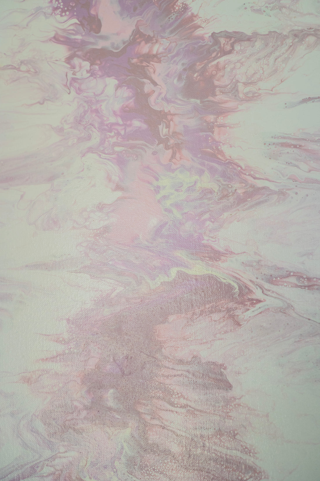 Frosted Whispers: Handmade Acrylic Artwork  Canvas: 24”x12”
