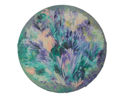 Happy Accidents: Handmade Acrylic Artwork  Canvas: 10”x10” Round