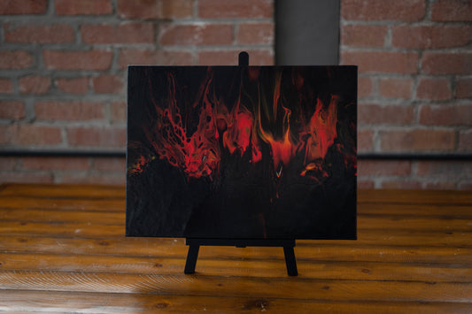 Inferno’s Edge: Hand Made Acrylic Artwork 12” by 16” Canvas