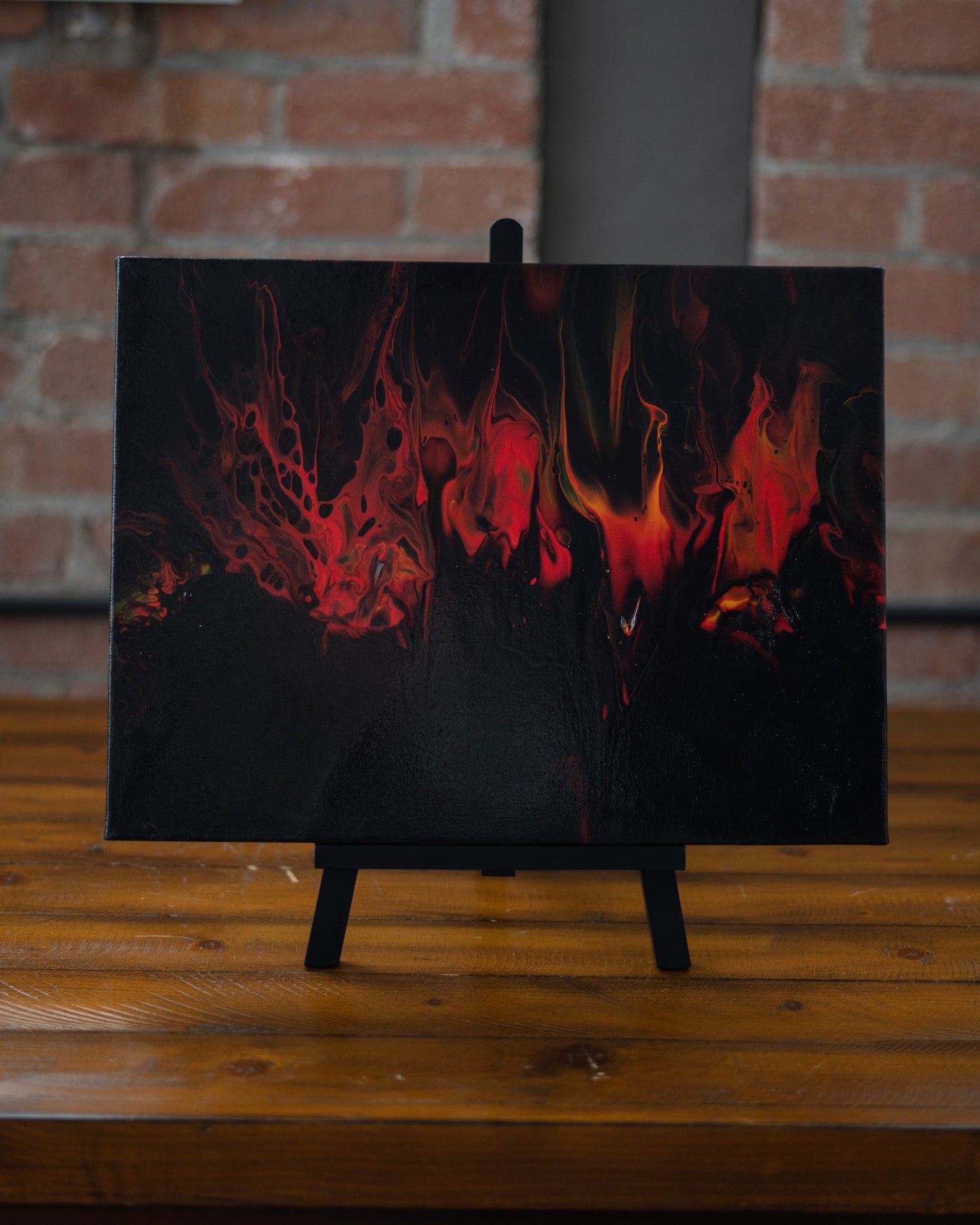 Inferno’s Edge: Hand Made Acrylic Artwork 12” by 16” Canvas