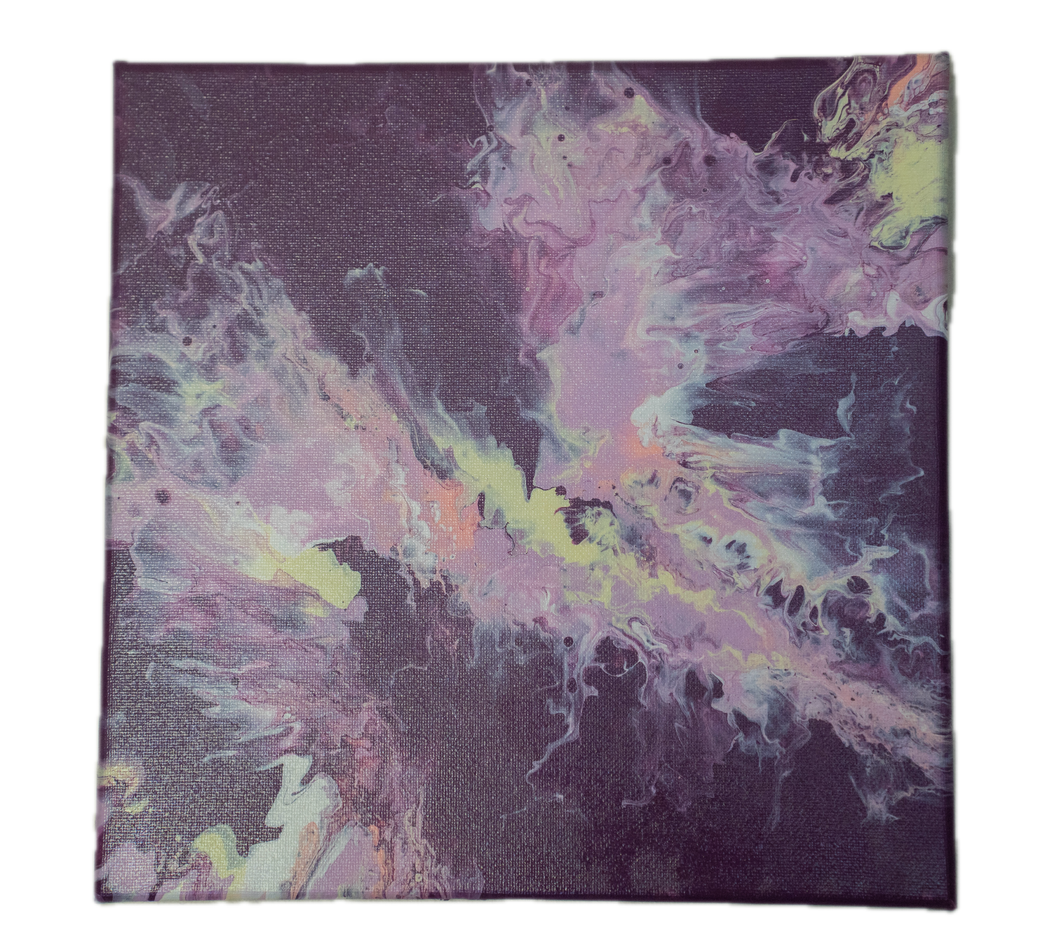 Ivory Pulse: Handmade Acrylic Artwork  Canvas: 10”x10”
